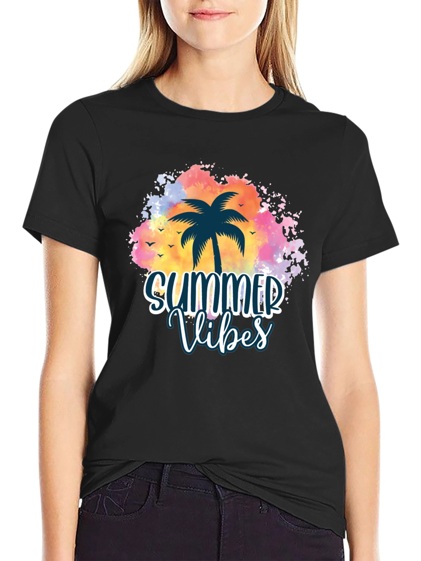 Summer Vibes Palm Tree Graphic Tee