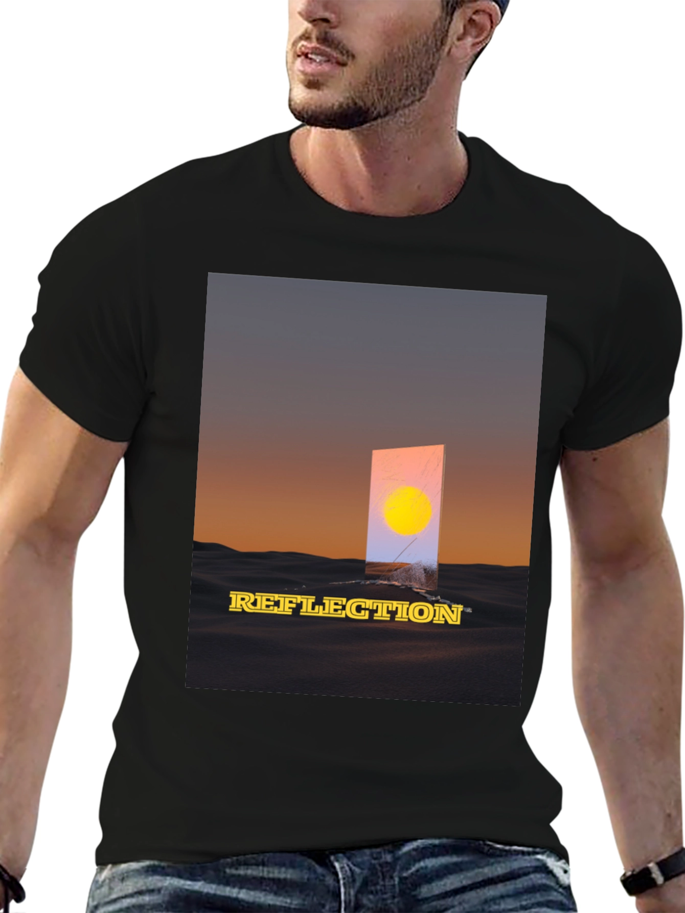 Reflection Graphic T-Shirt - Sunset Art Tee