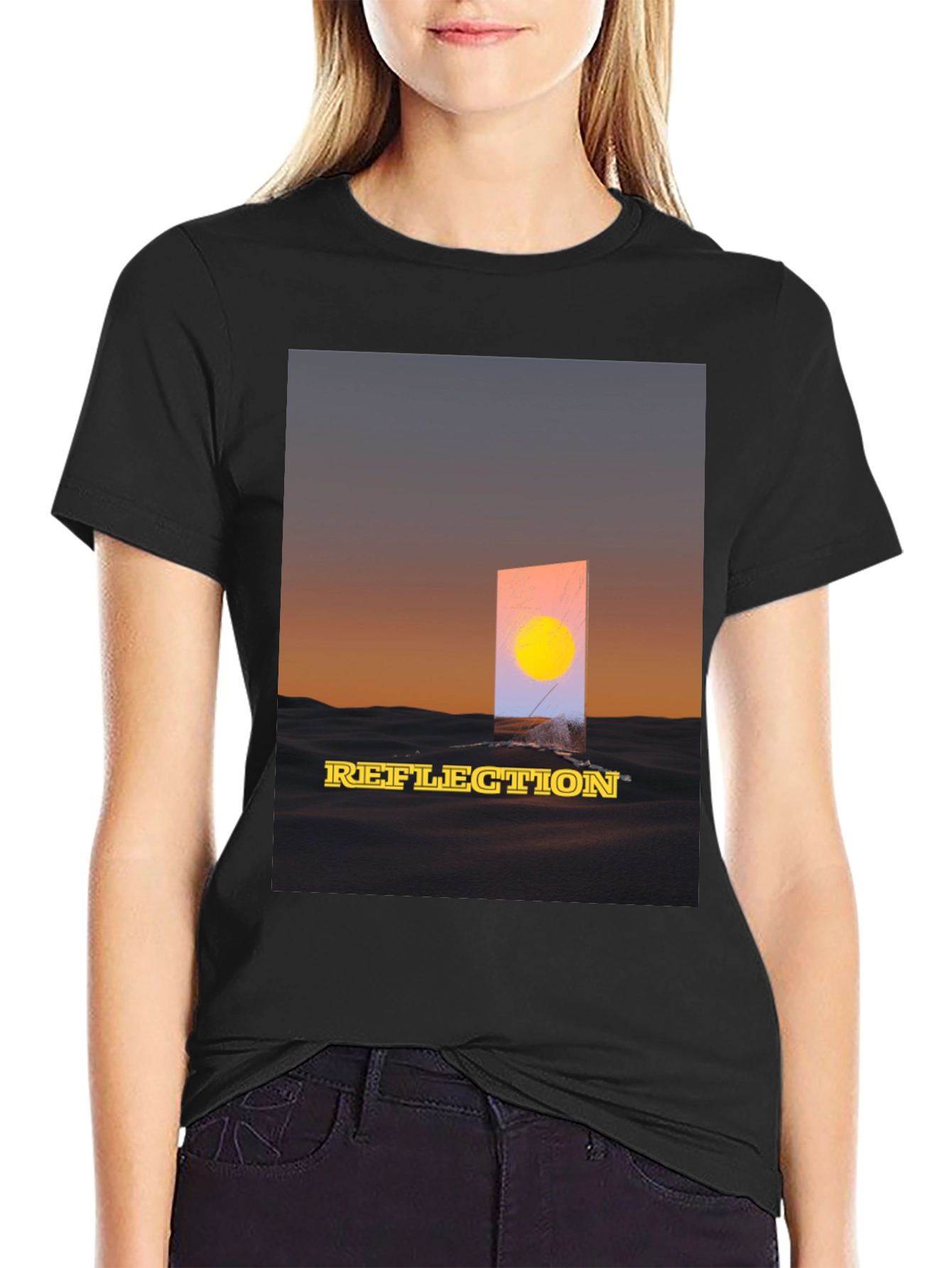 Reflection Graphic T-Shirt - Sunset Art Tee