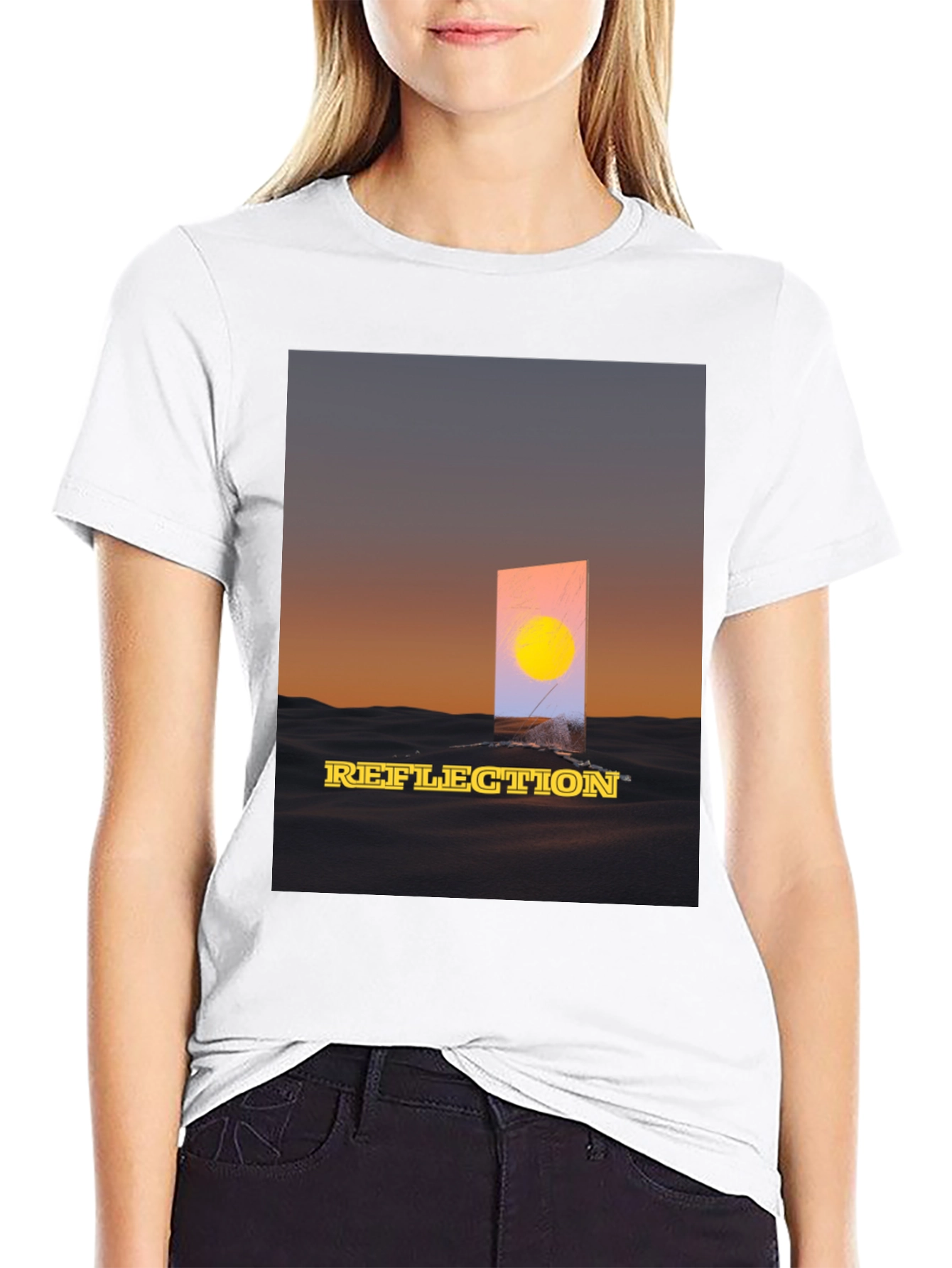 Reflection Graphic T-Shirt - Sunset Art Tee