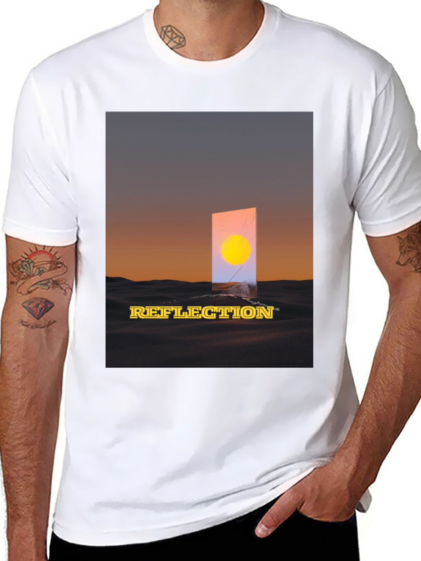 Reflection Graphic T-Shirt - Sunset Art Tee
