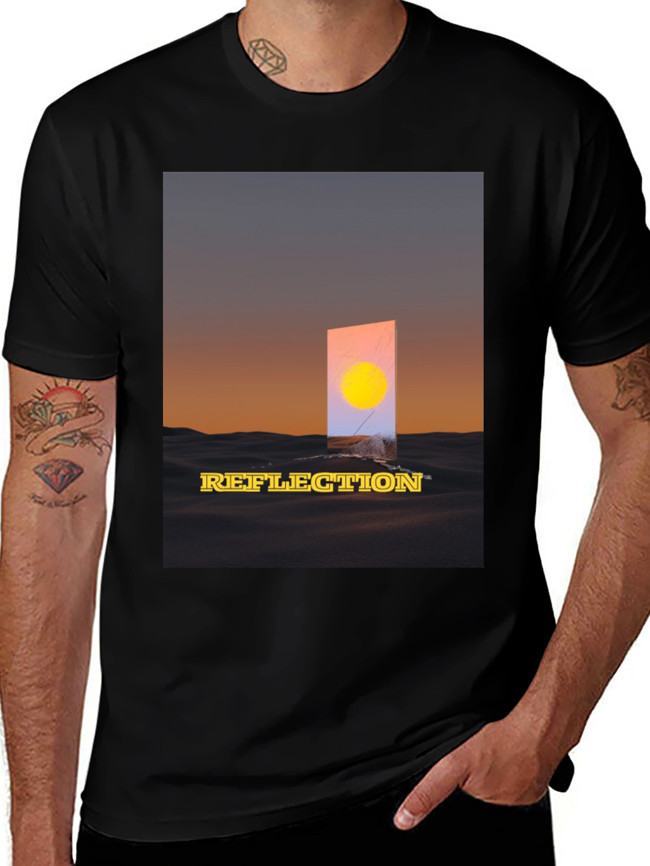 Reflection Graphic T-Shirt - Sunset Art Tee