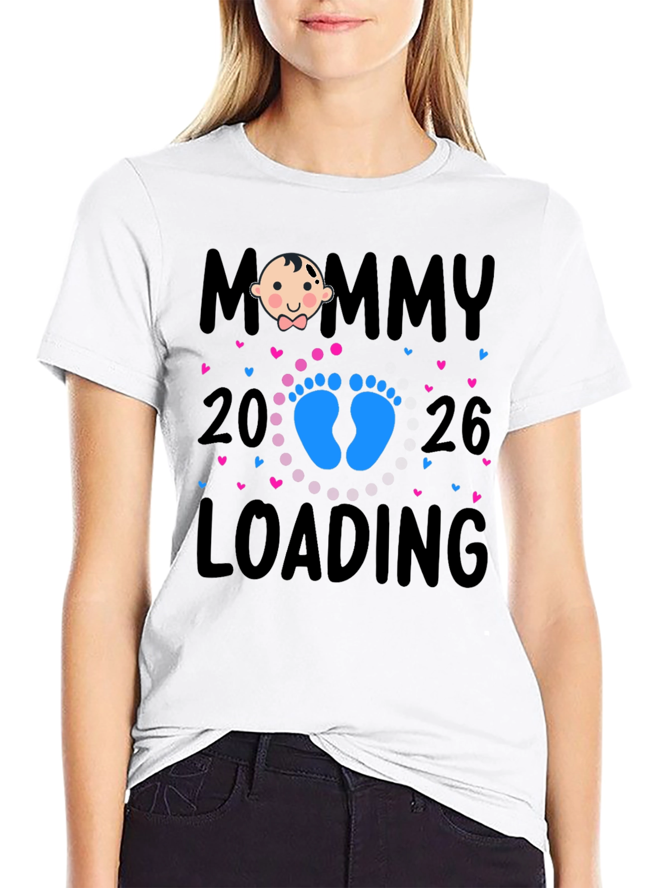 Mommy Loading 2026 Baby Announcement T-Shirt