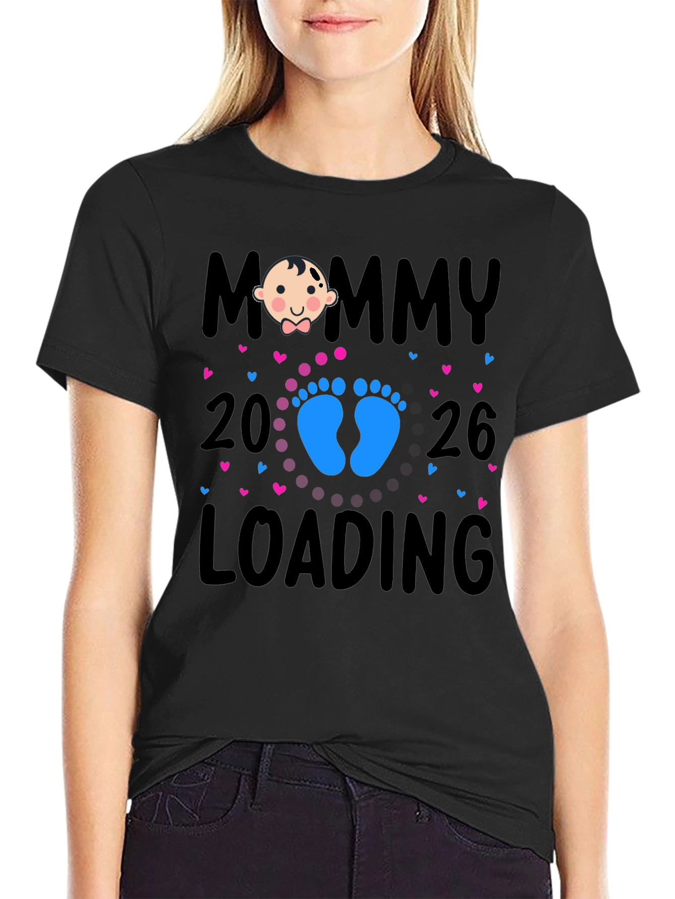 Mommy Loading 2026 Baby Announcement T-Shirt