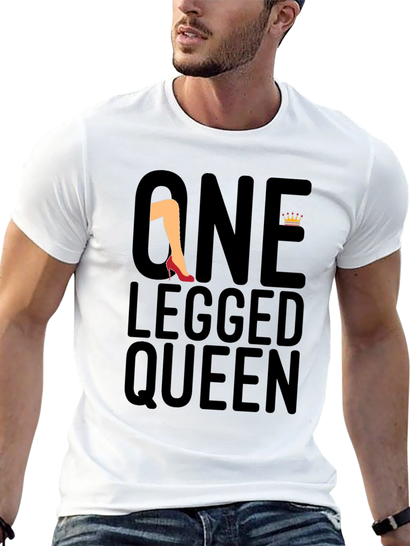 One Legged Queen Black Graphic Tee