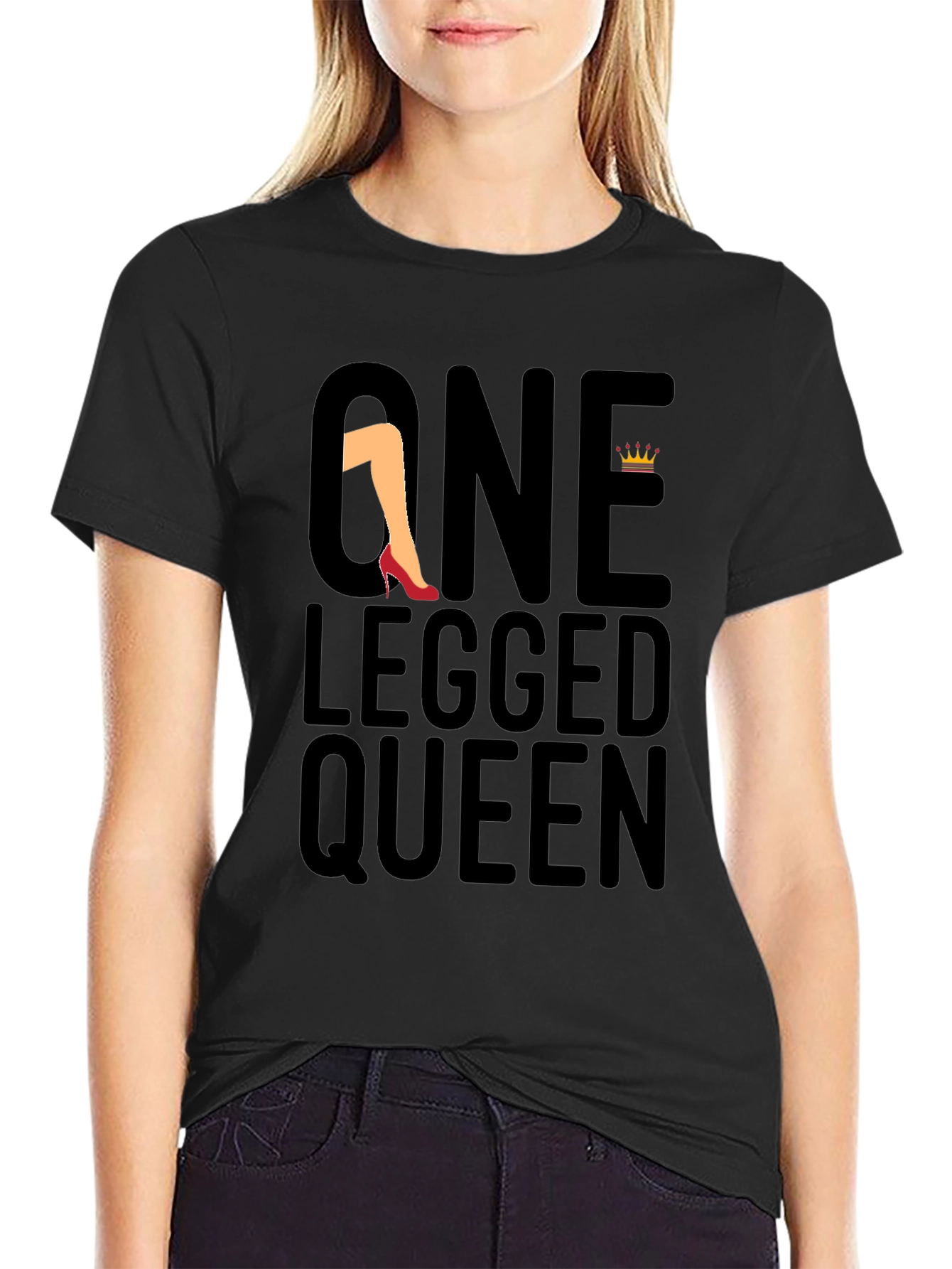 One Legged Queen Black Graphic Tee
