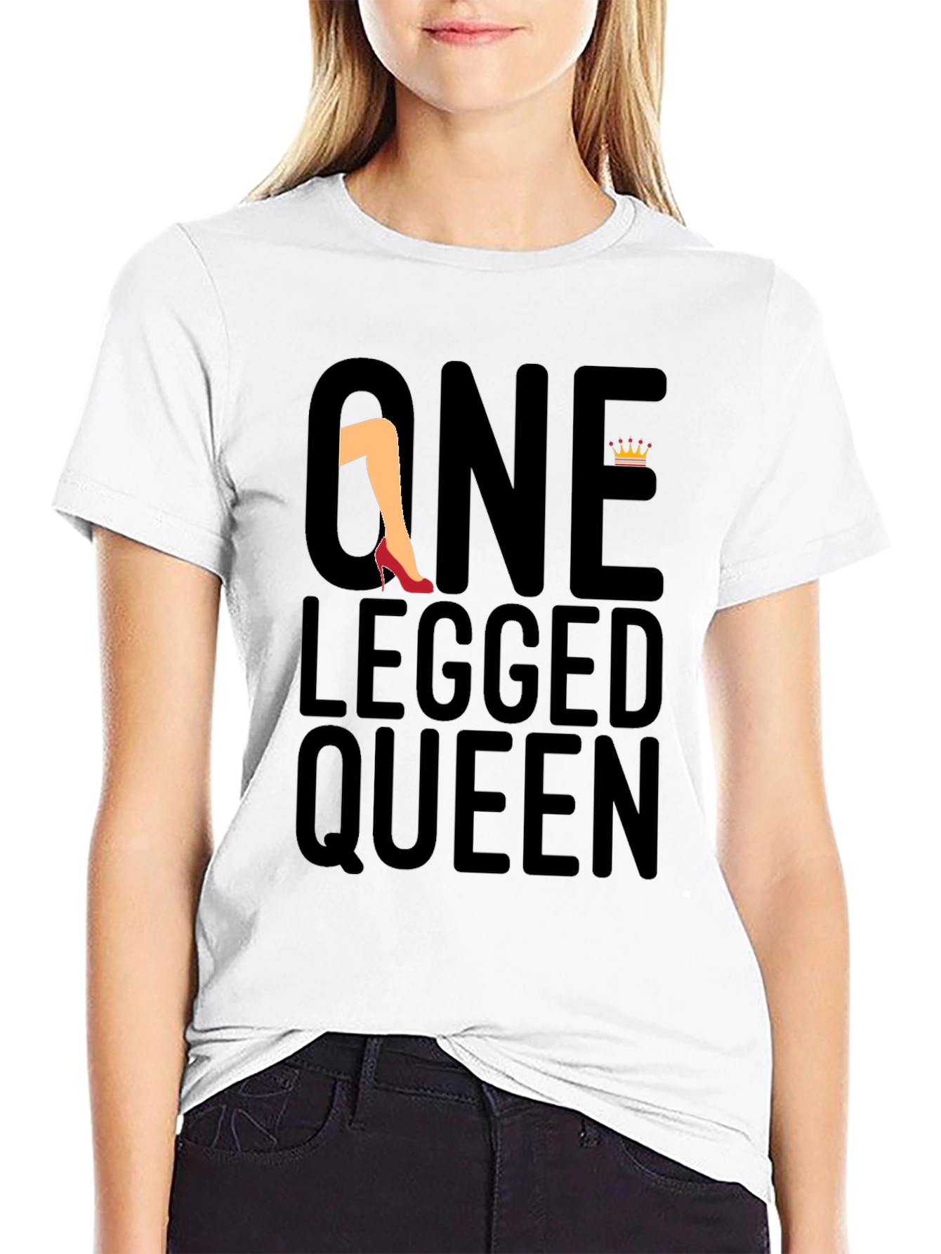 One Legged Queen Black Graphic Tee