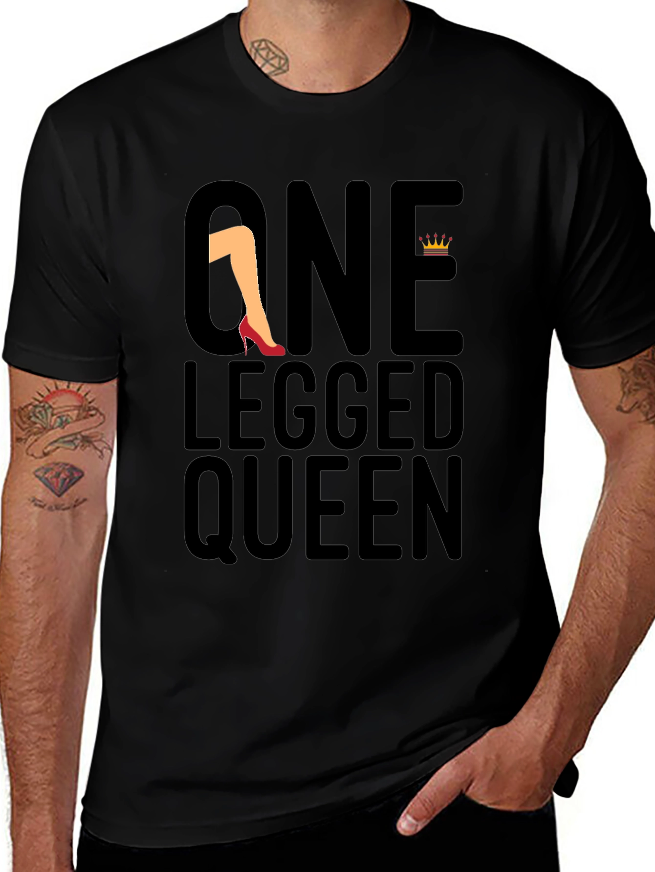 One Legged Queen Black Graphic Tee