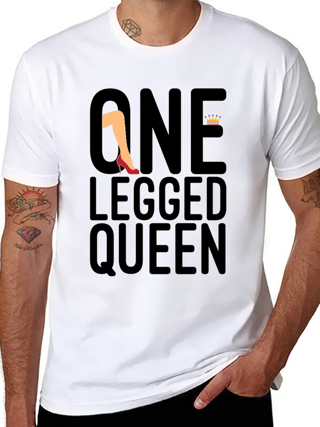 One Legged Queen Black Graphic Tee