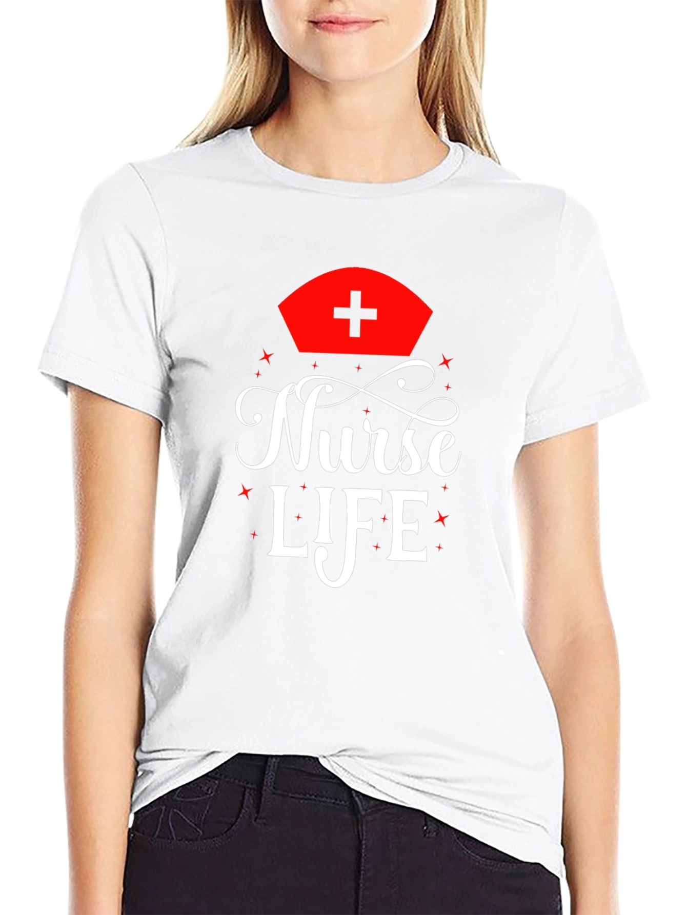 Nurse Life Graphic Tee - Black Cotton T-Shirt