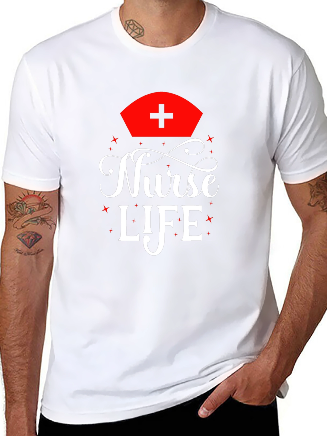 Nurse Life Graphic Tee - Black Cotton T-Shirt