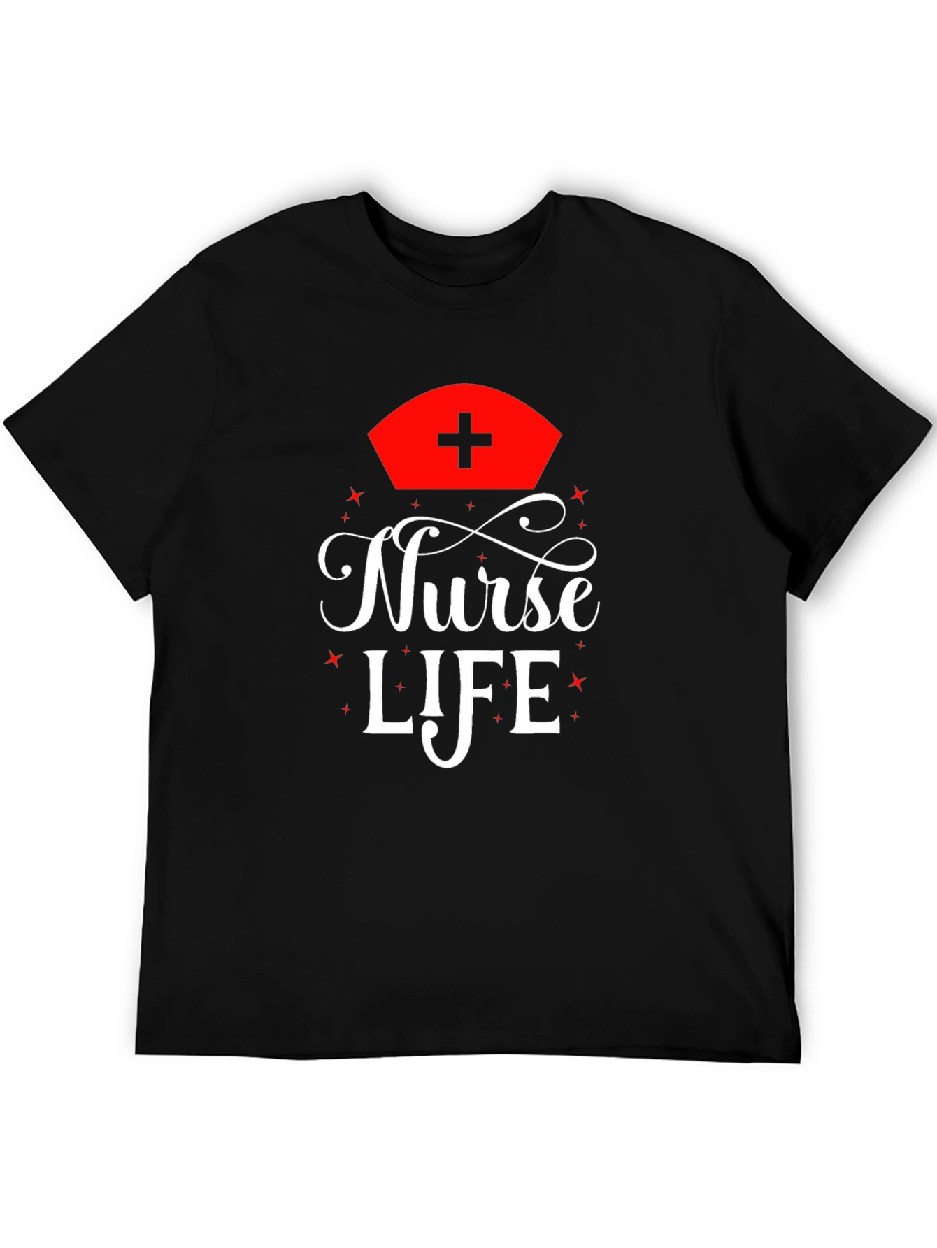 Nurse Life Graphic Tee - Black Cotton T-Shirt