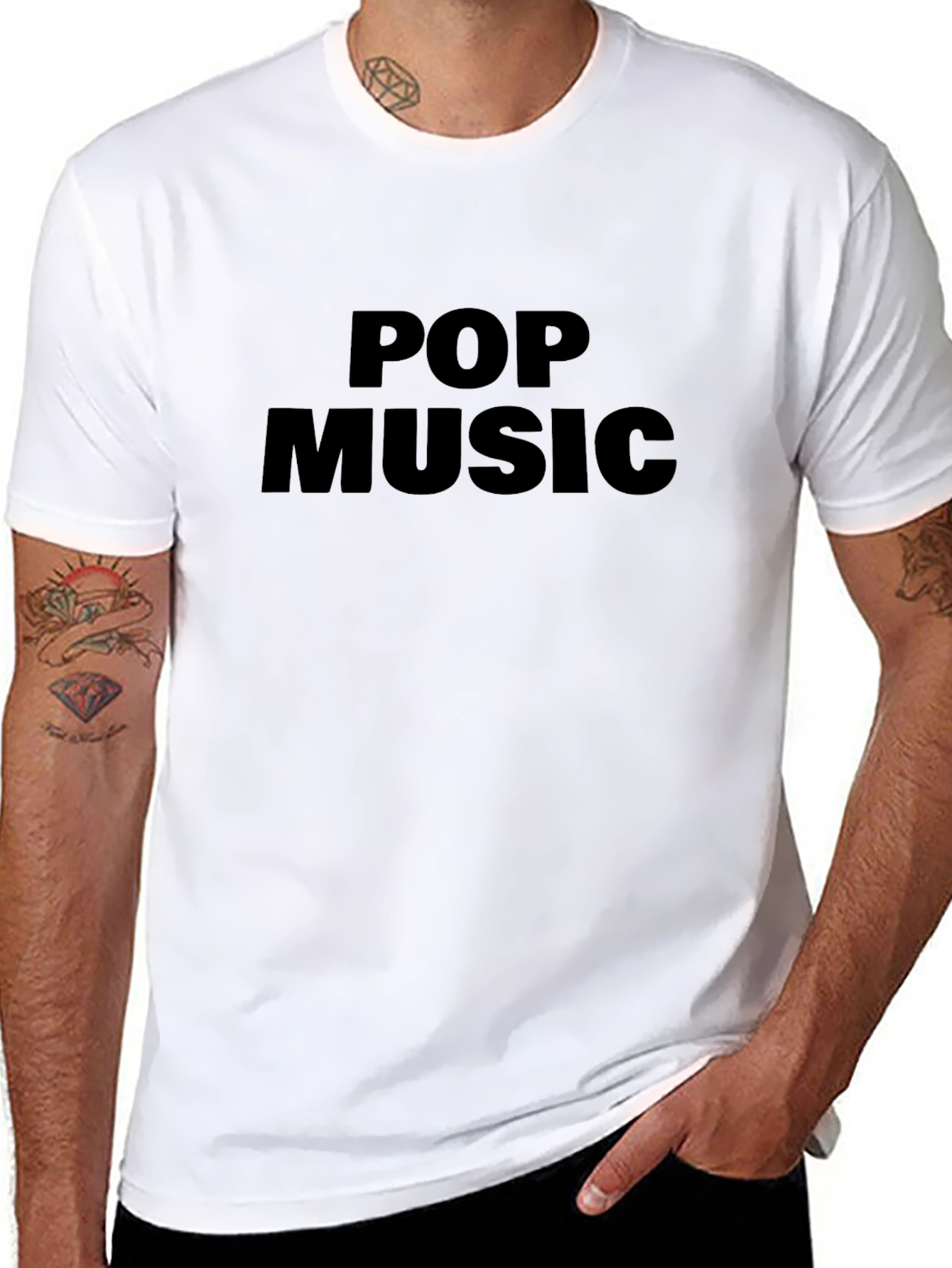 Pop Music Black Graphic T-Shirt
