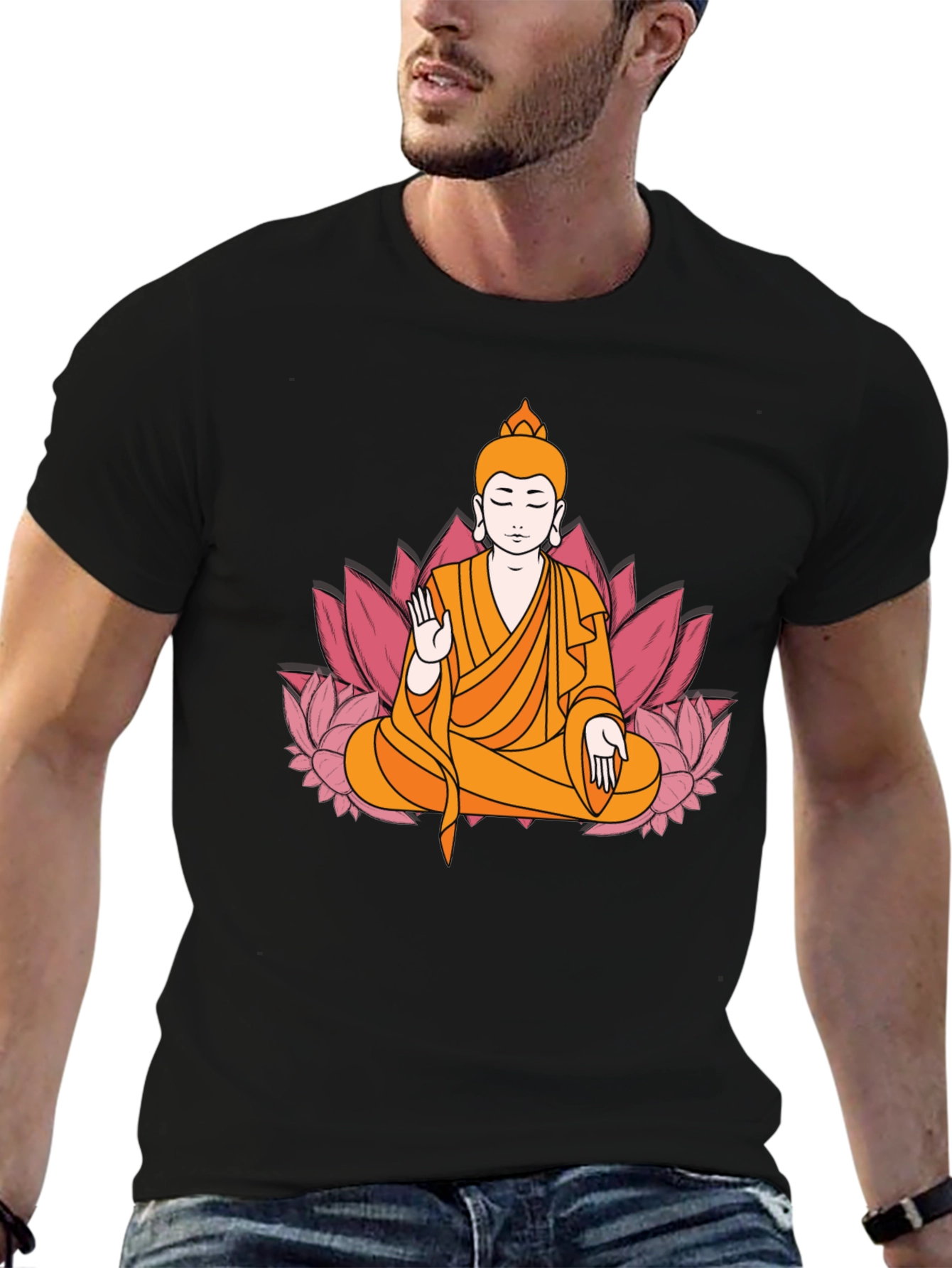 Buddha Lotus Flower Graphic Tee