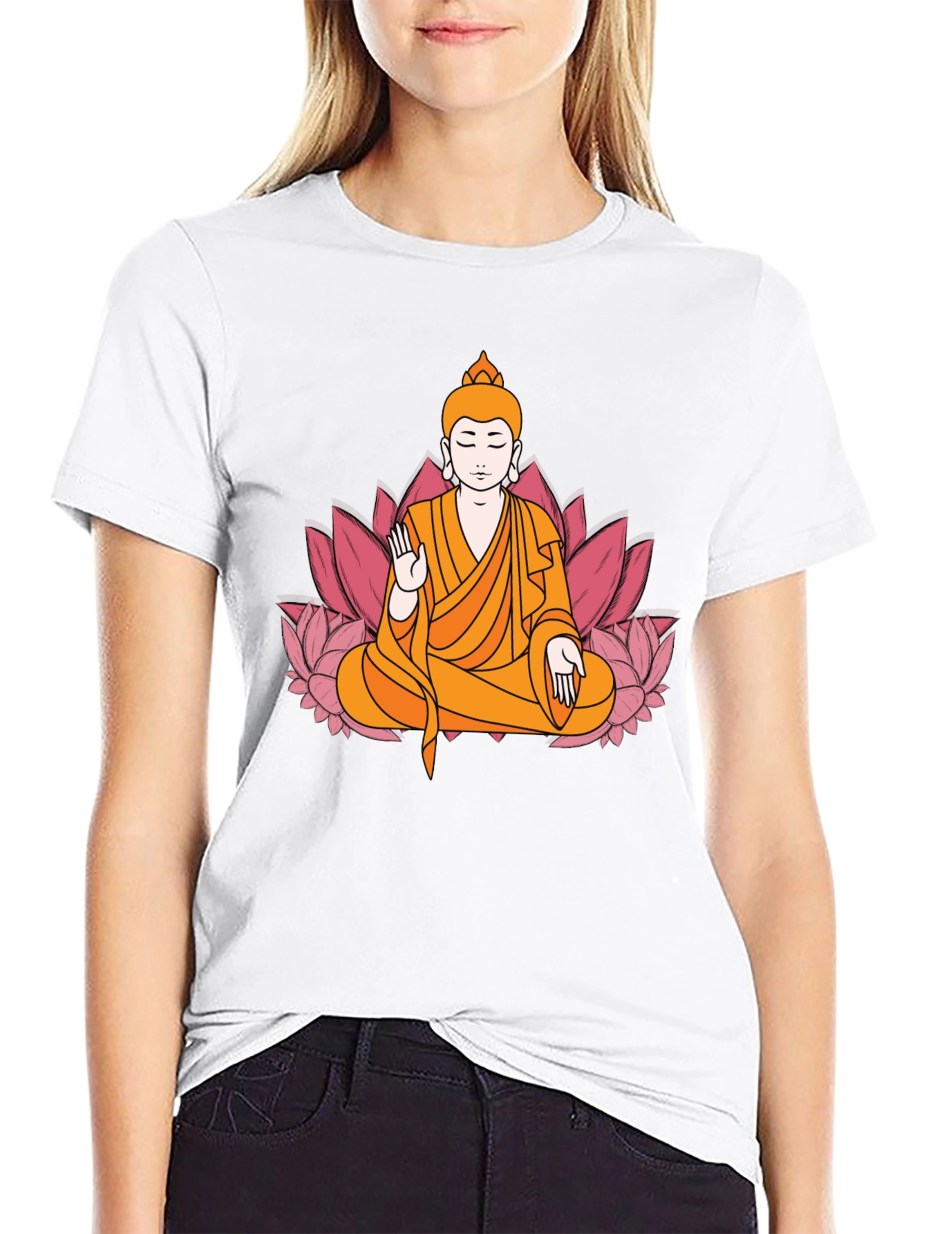 Buddha Lotus Flower Graphic Tee