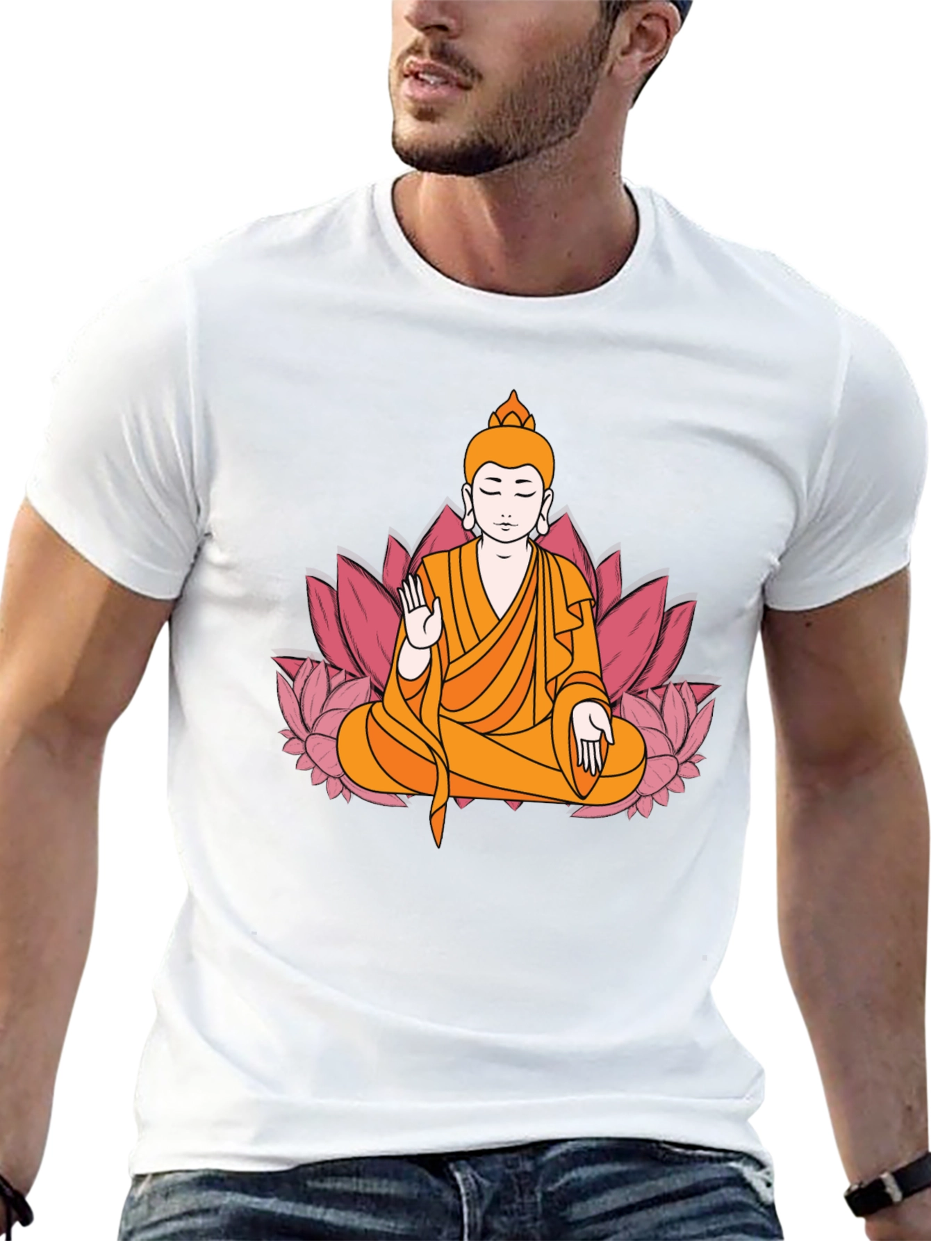Buddha Lotus Flower Graphic Tee
