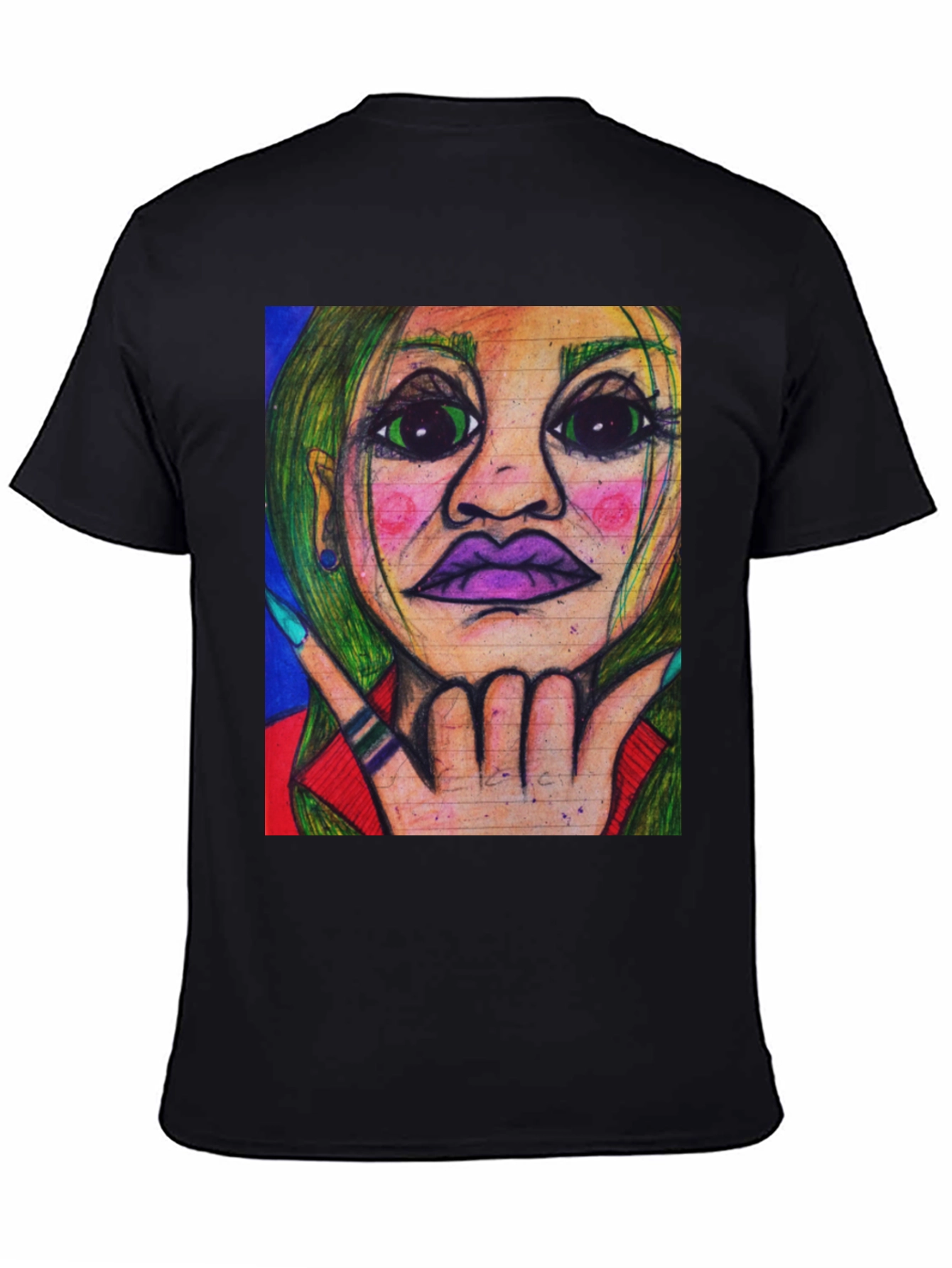 Unique Graphic Art Tee - Vivid Portrait Design