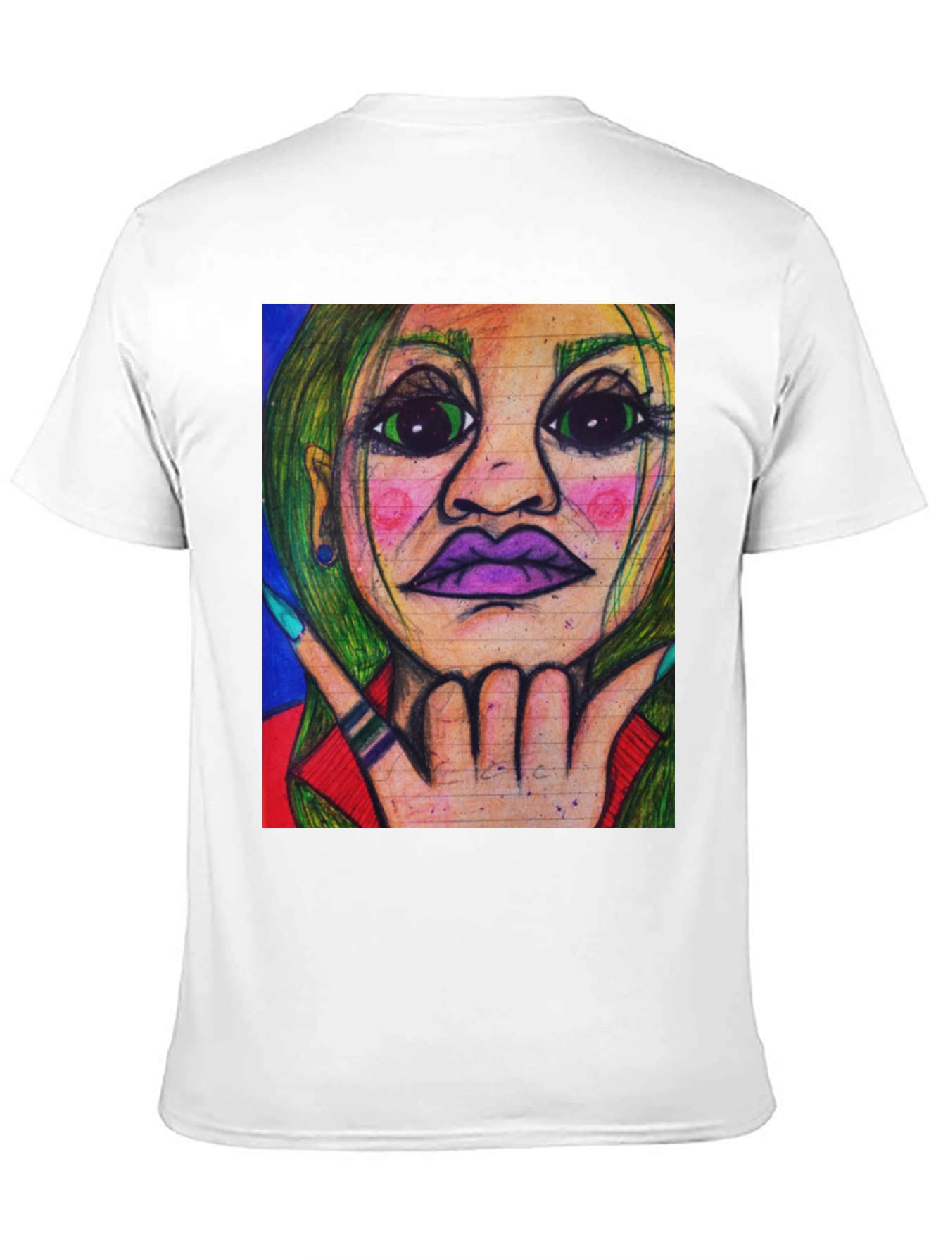 Unique Graphic Art Tee - Vivid Portrait Design