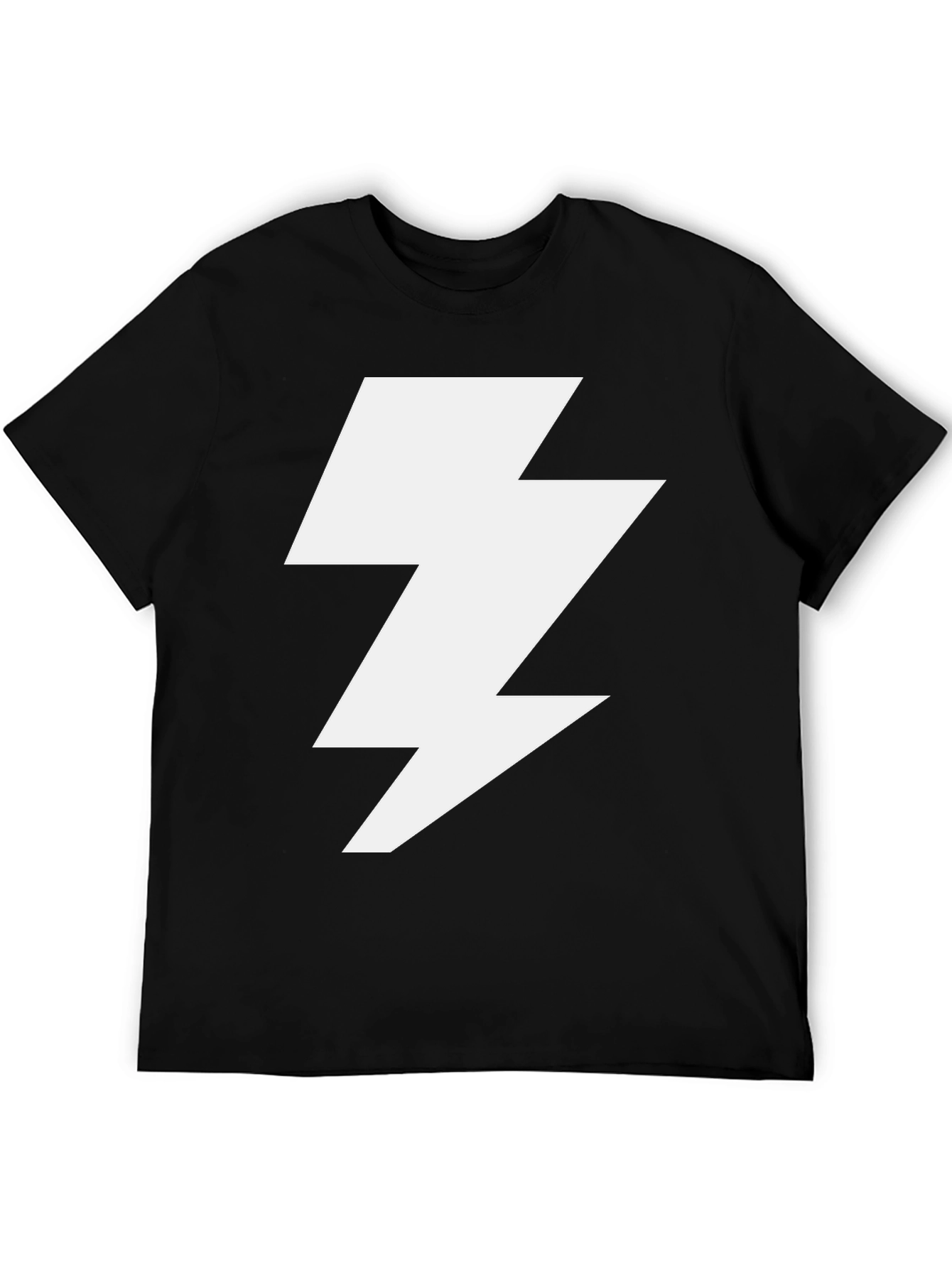 Lightning Bolt Graphic Tee - Bold Black T-Shirt