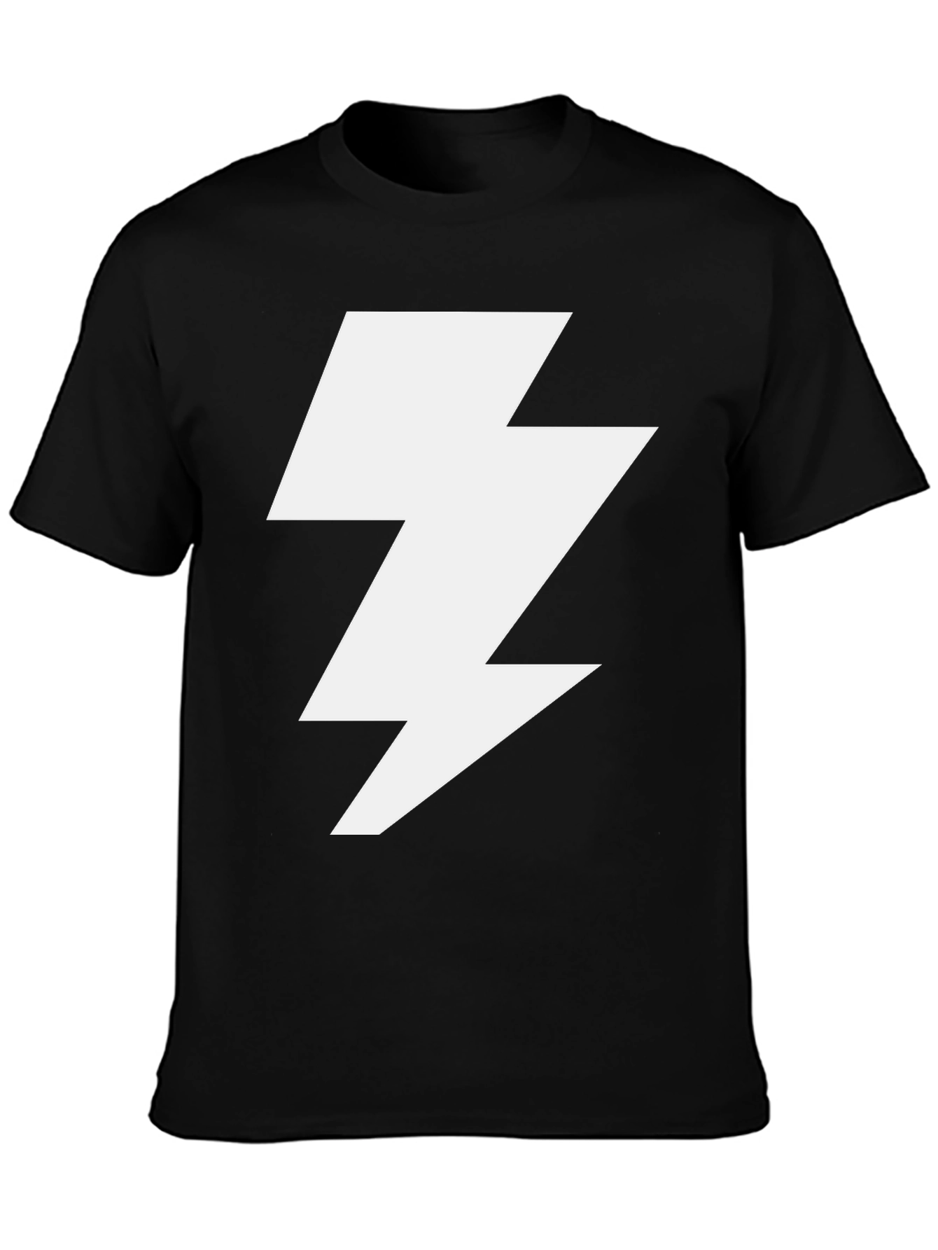 Lightning Bolt Graphic Tee - Bold Black T-Shirt