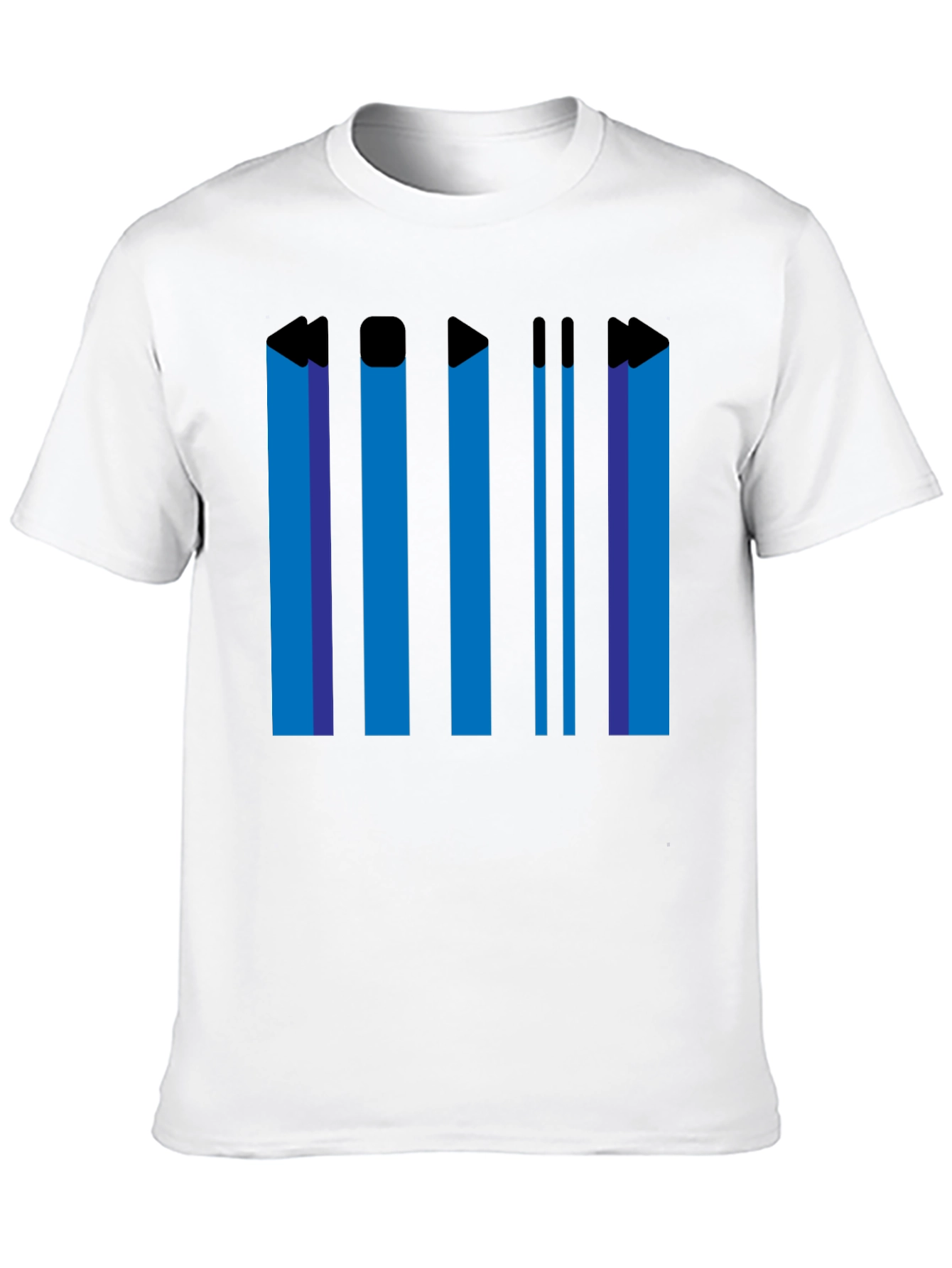 Retro Media Player T-Shirt - Black Graphic Tee
