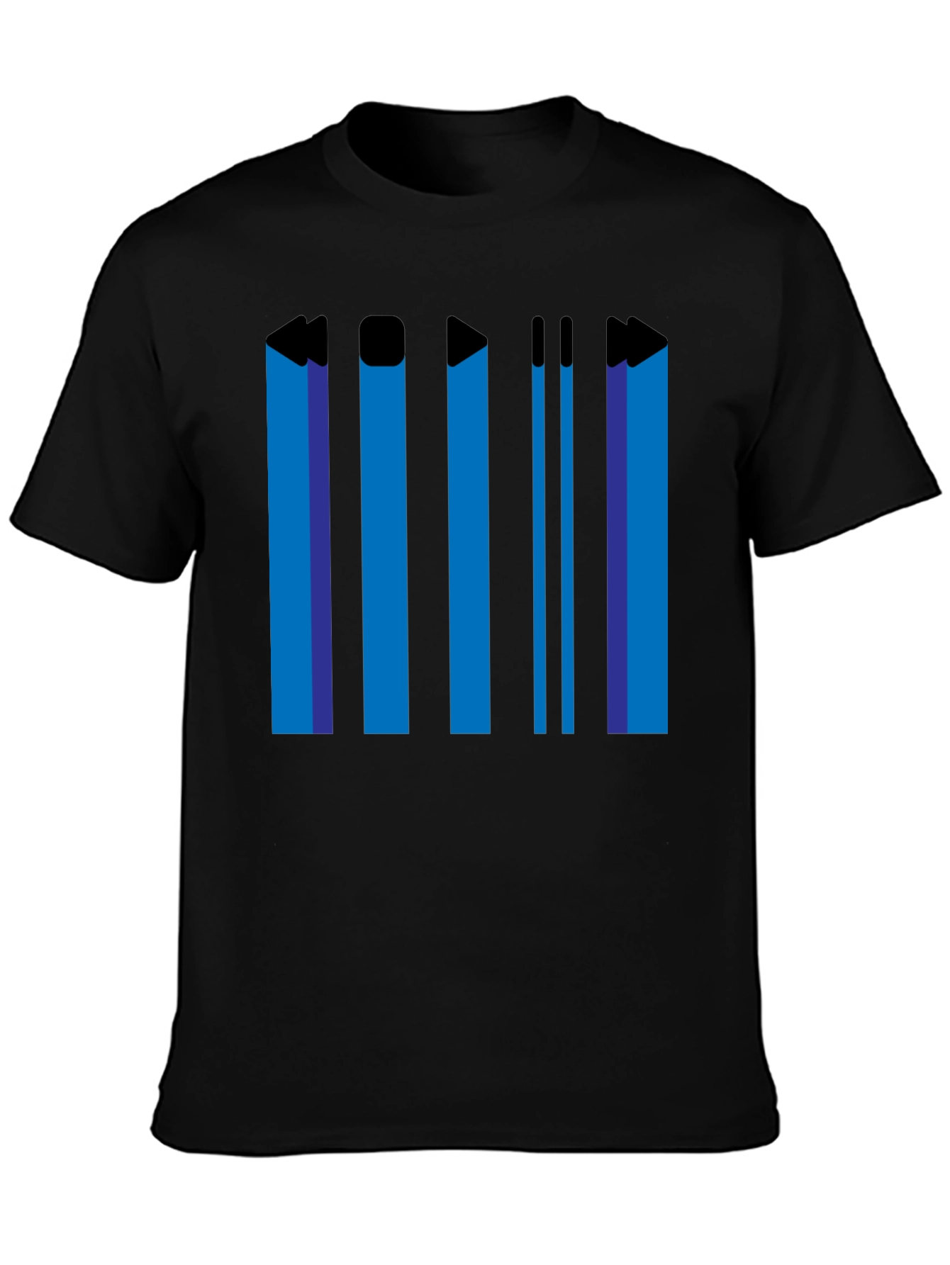 Retro Media Player T-Shirt - Black Graphic Tee
