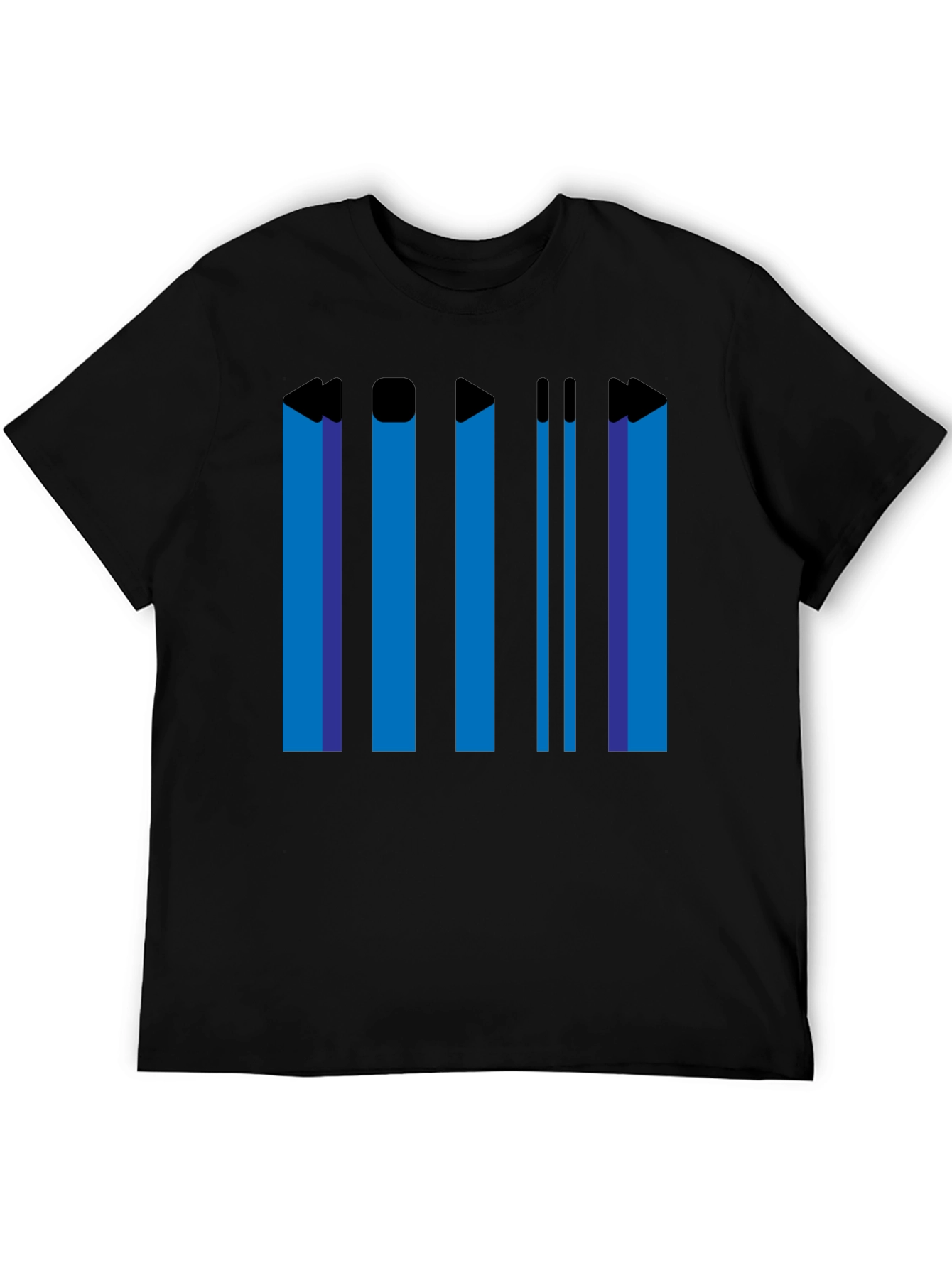 Retro Media Player T-Shirt - Black Graphic Tee