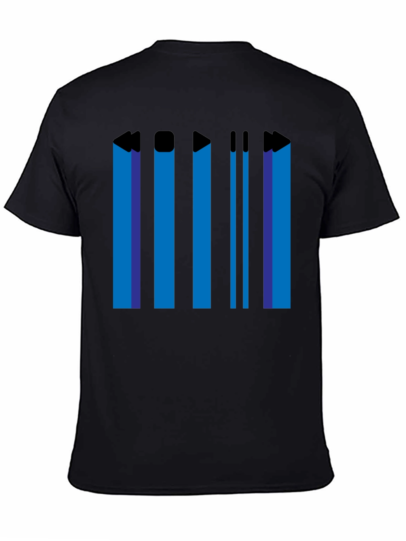 Retro Media Player T-Shirt - Black Graphic Tee