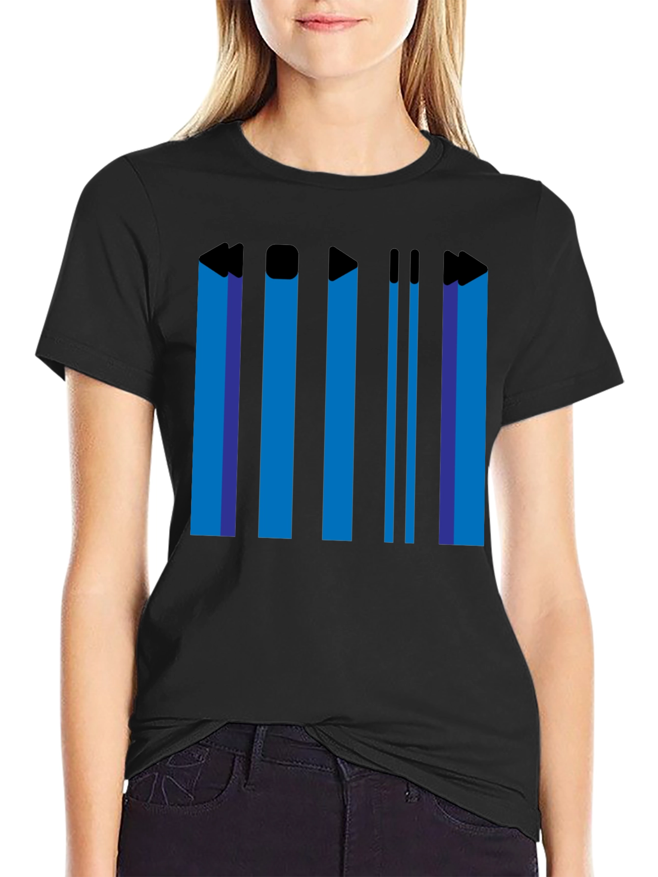 Retro Media Player T-Shirt - Black Graphic Tee
