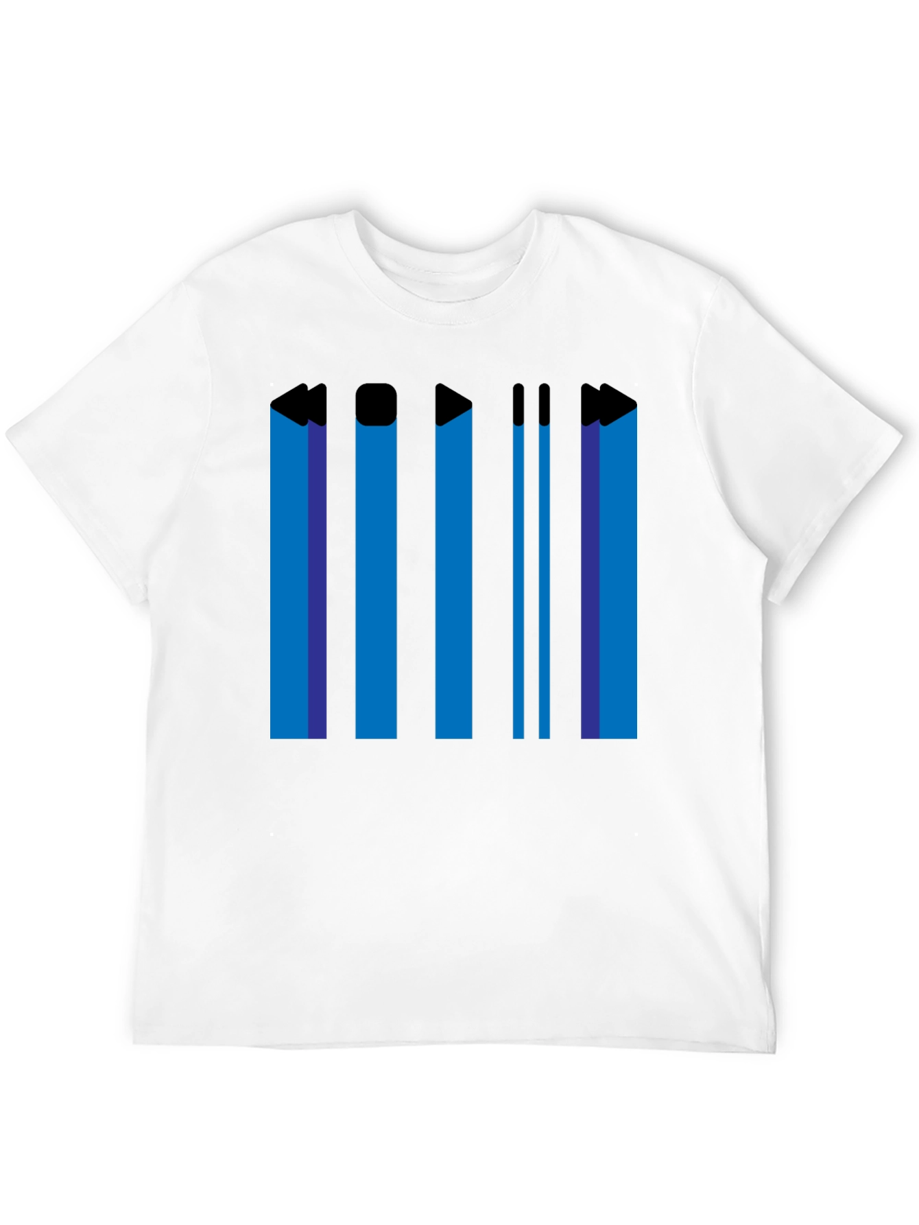 Retro Media Player T-Shirt - Black Graphic Tee