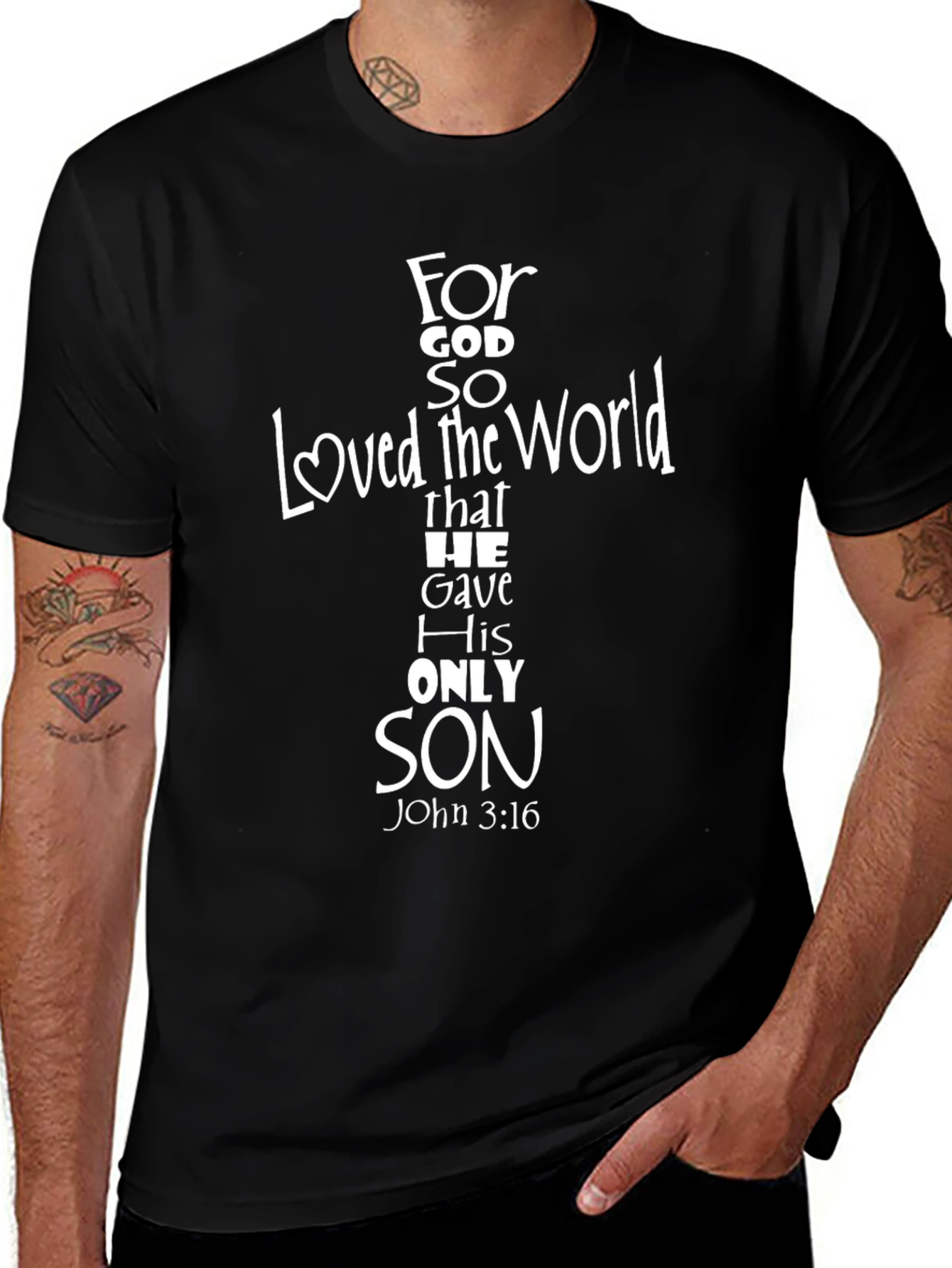 Faith-Based Graphic Tee - John 3:16 Christian T-Shirt