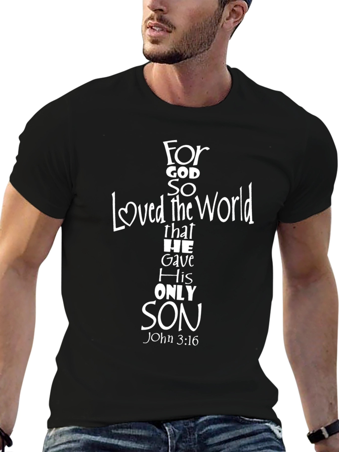 Faith-Based Graphic Tee - John 3:16 Christian T-Shirt
