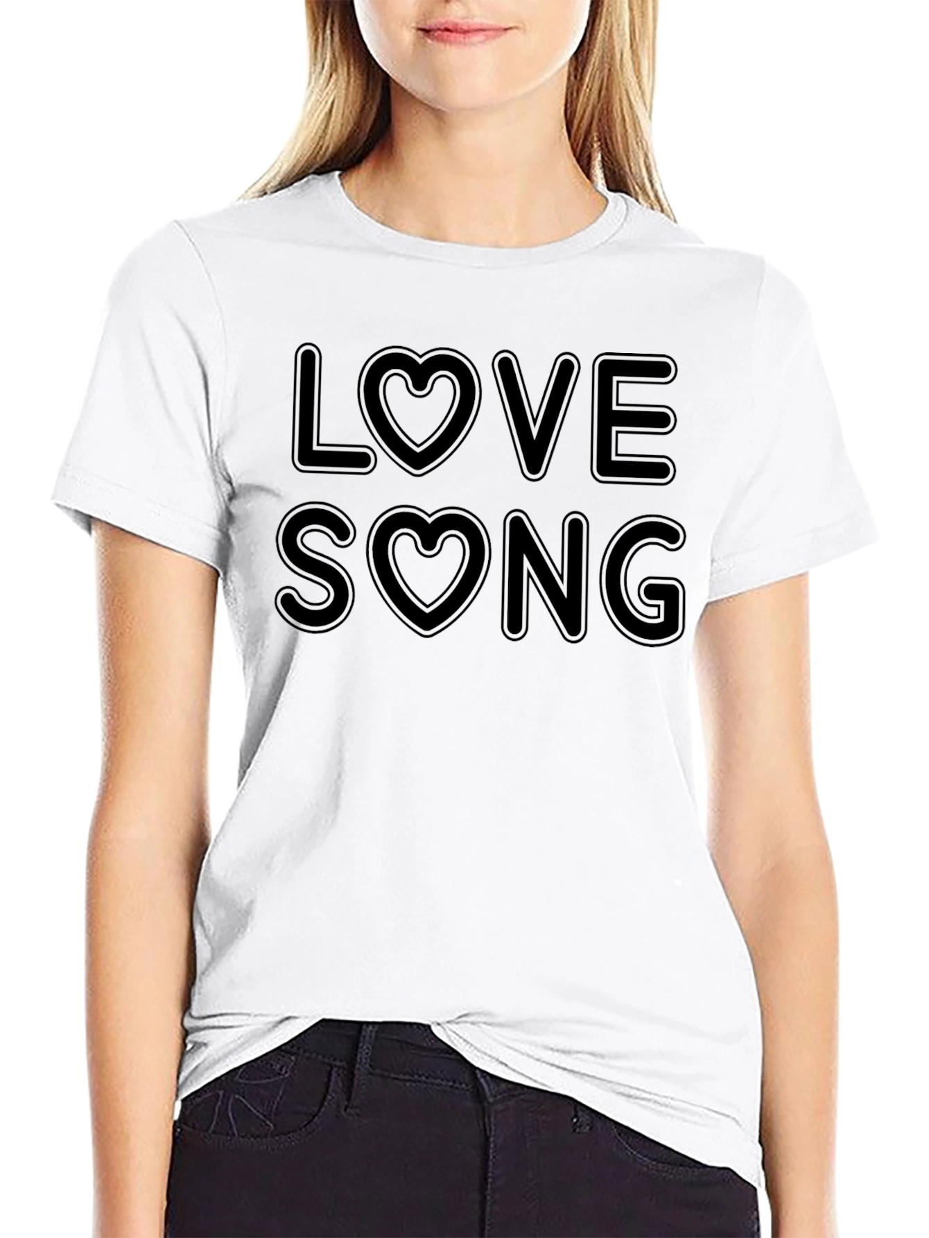 Love Song Graphic Print Black T-Shirt