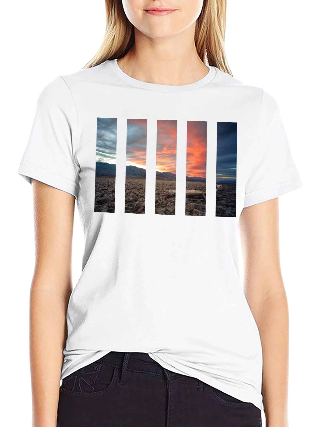 Sunset Panel Graphic Black T-Shirt