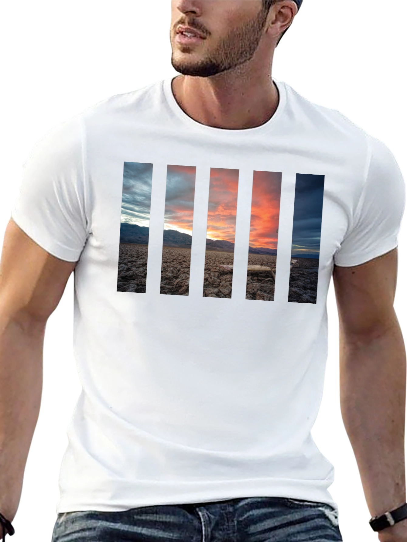 Sunset Panel Graphic Black T-Shirt