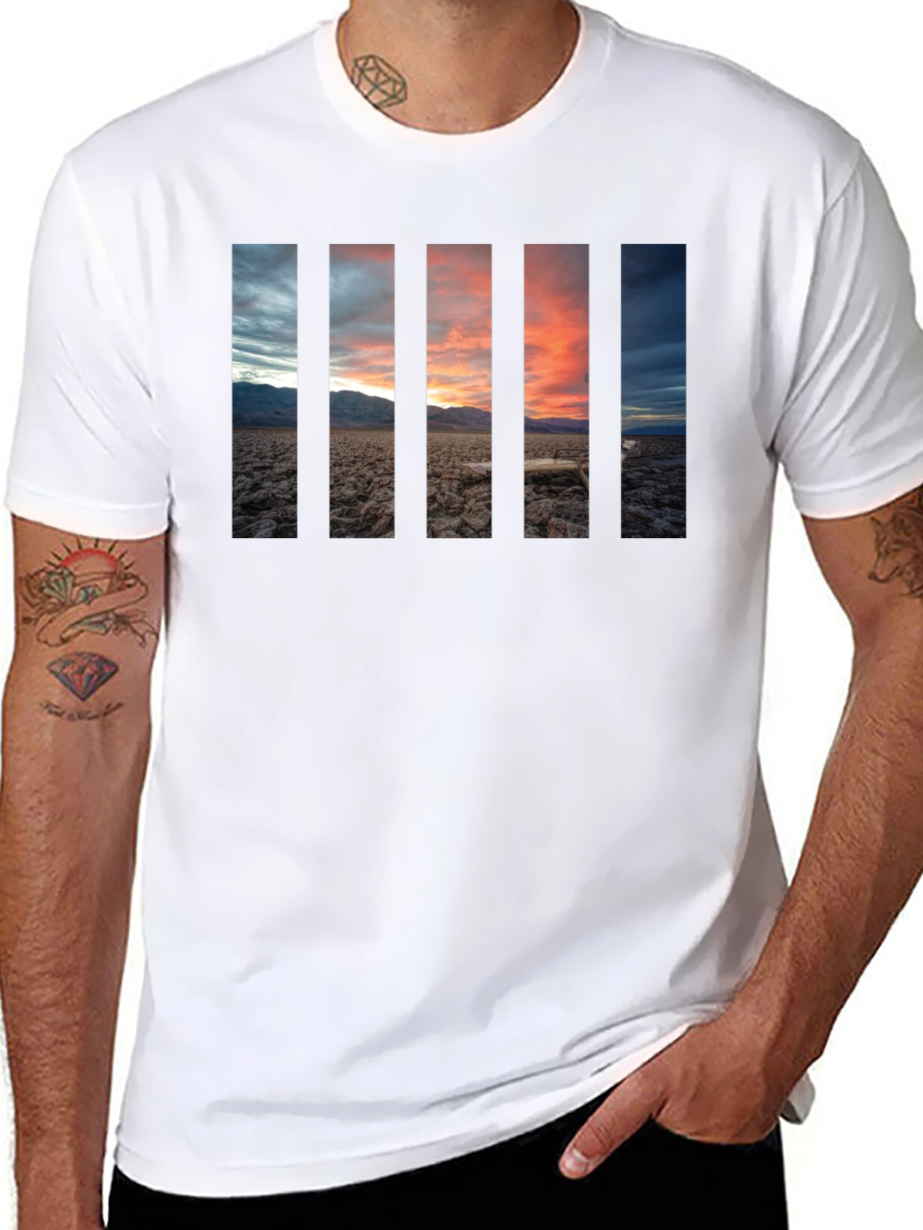 Sunset Panel Graphic Black T-Shirt