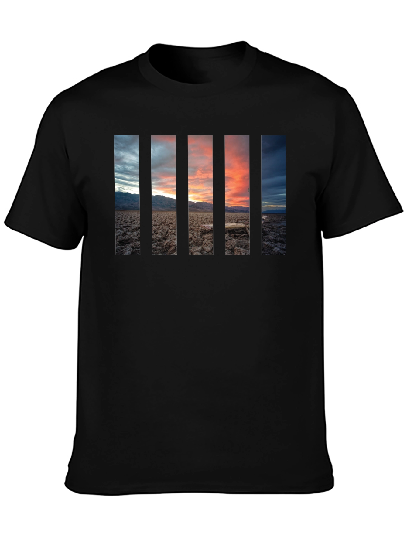 Sunset Panel Graphic Black T-Shirt