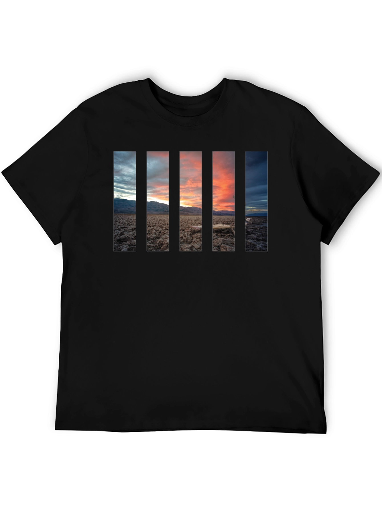 Sunset Panel Graphic Black T-Shirt