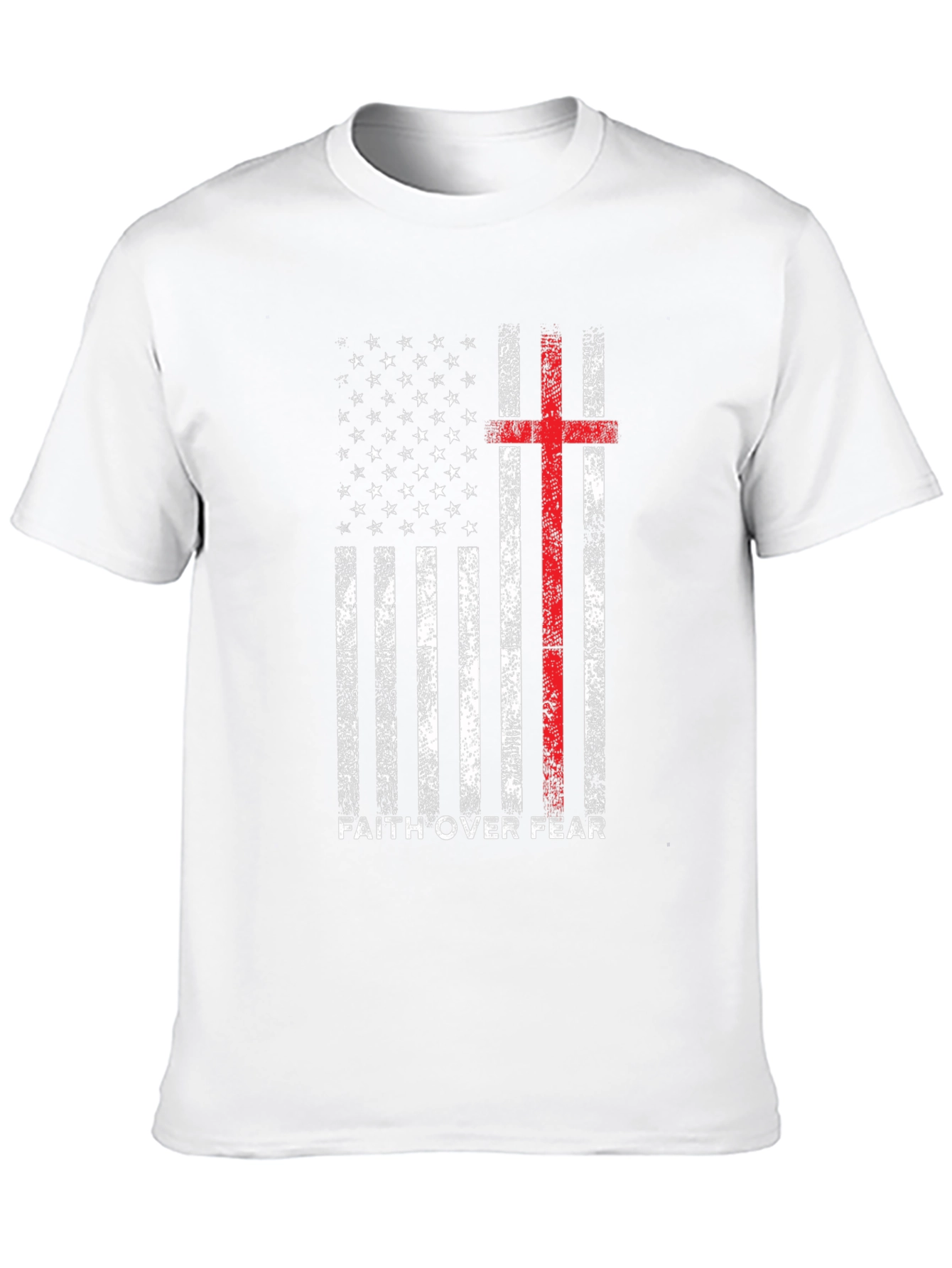 Faith Over Fear American Flag Cross T-Shirt