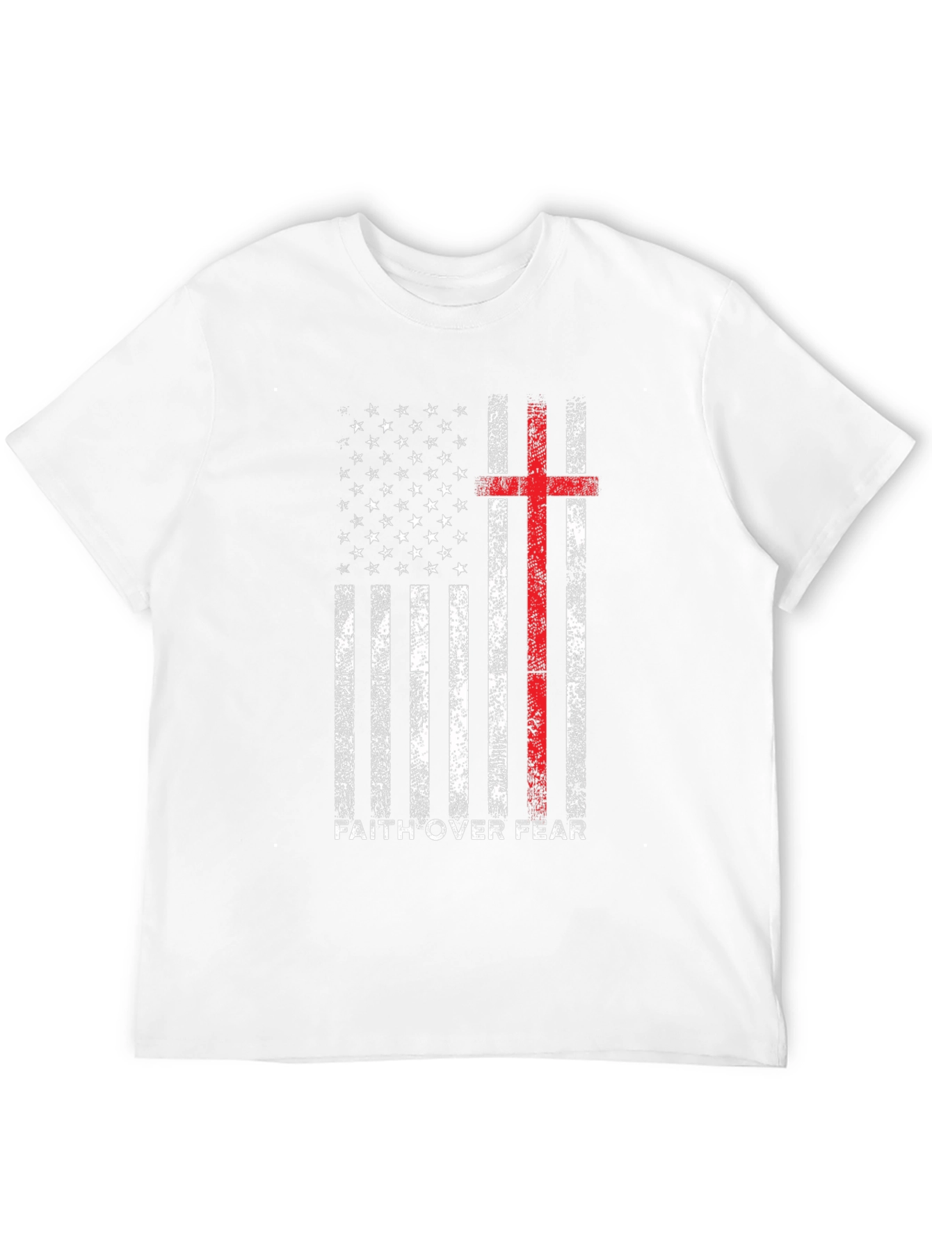 Faith Over Fear American Flag Cross T-Shirt