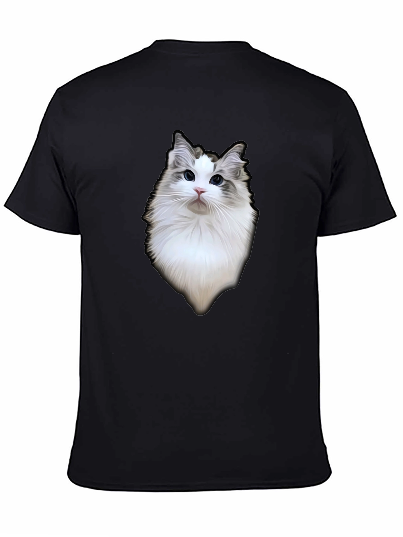 Cat Portrait Black T-Shirt