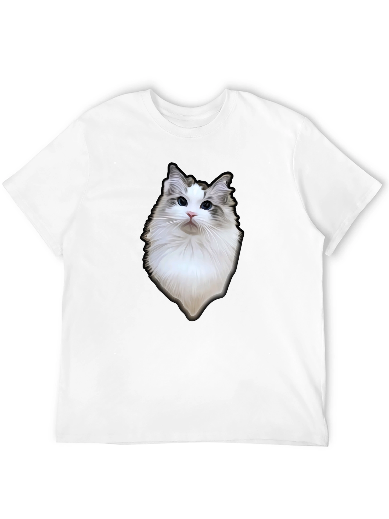 Cat Portrait Black T-Shirt