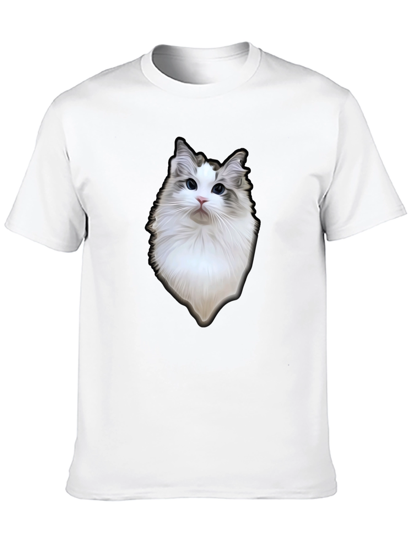 Cat Portrait Black T-Shirt