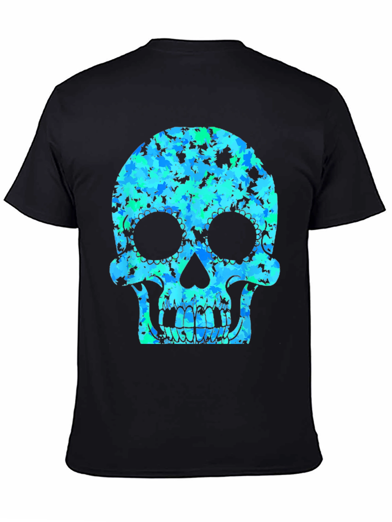 Skull Graphic Tee - Cool Camo Sugar Skull