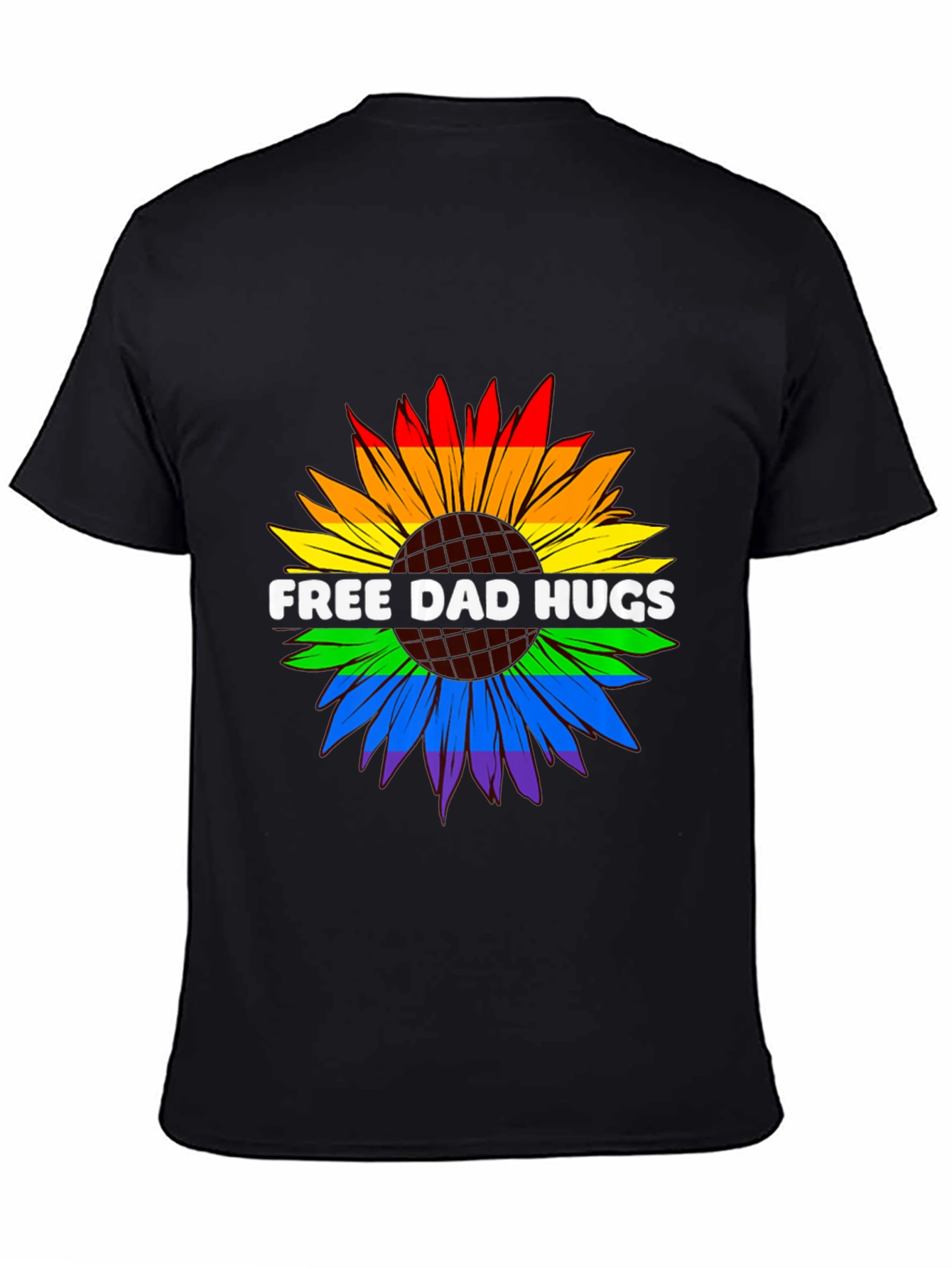 Free Dad Hugs LGBTQ Pride Sunflower T-Shirt
