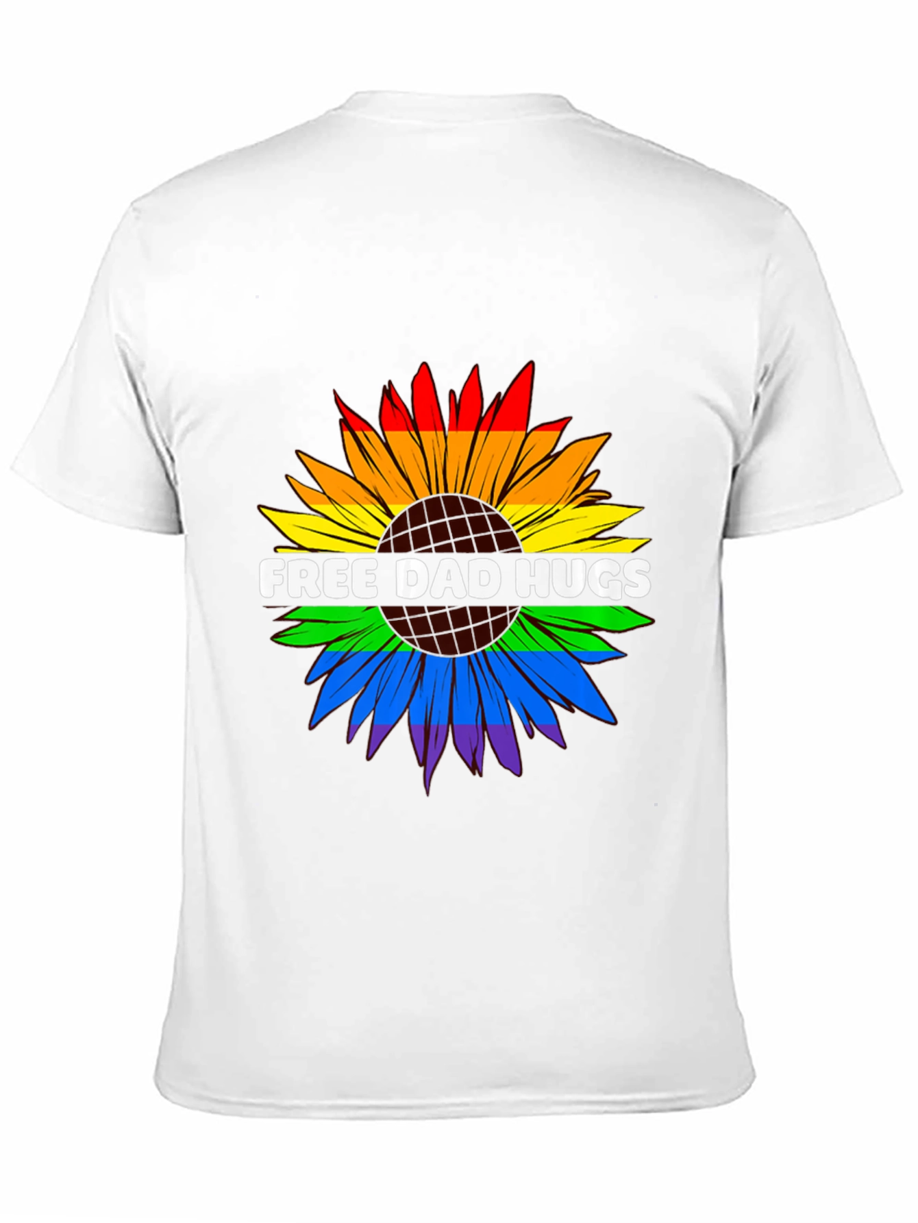 Free Dad Hugs LGBTQ Pride Sunflower T-Shirt