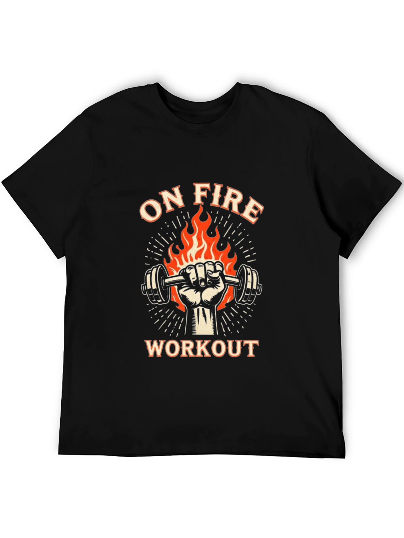 On Fire Workout Black Graphic Tee