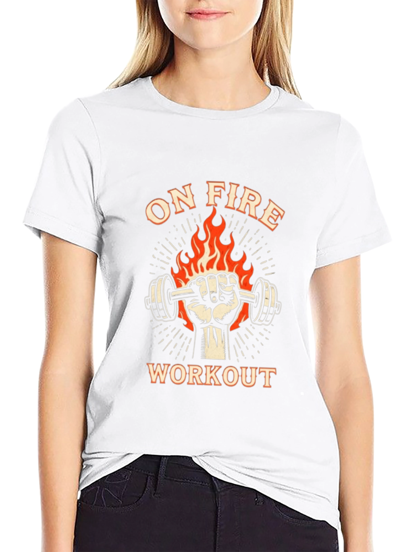 On Fire Workout Black Graphic Tee