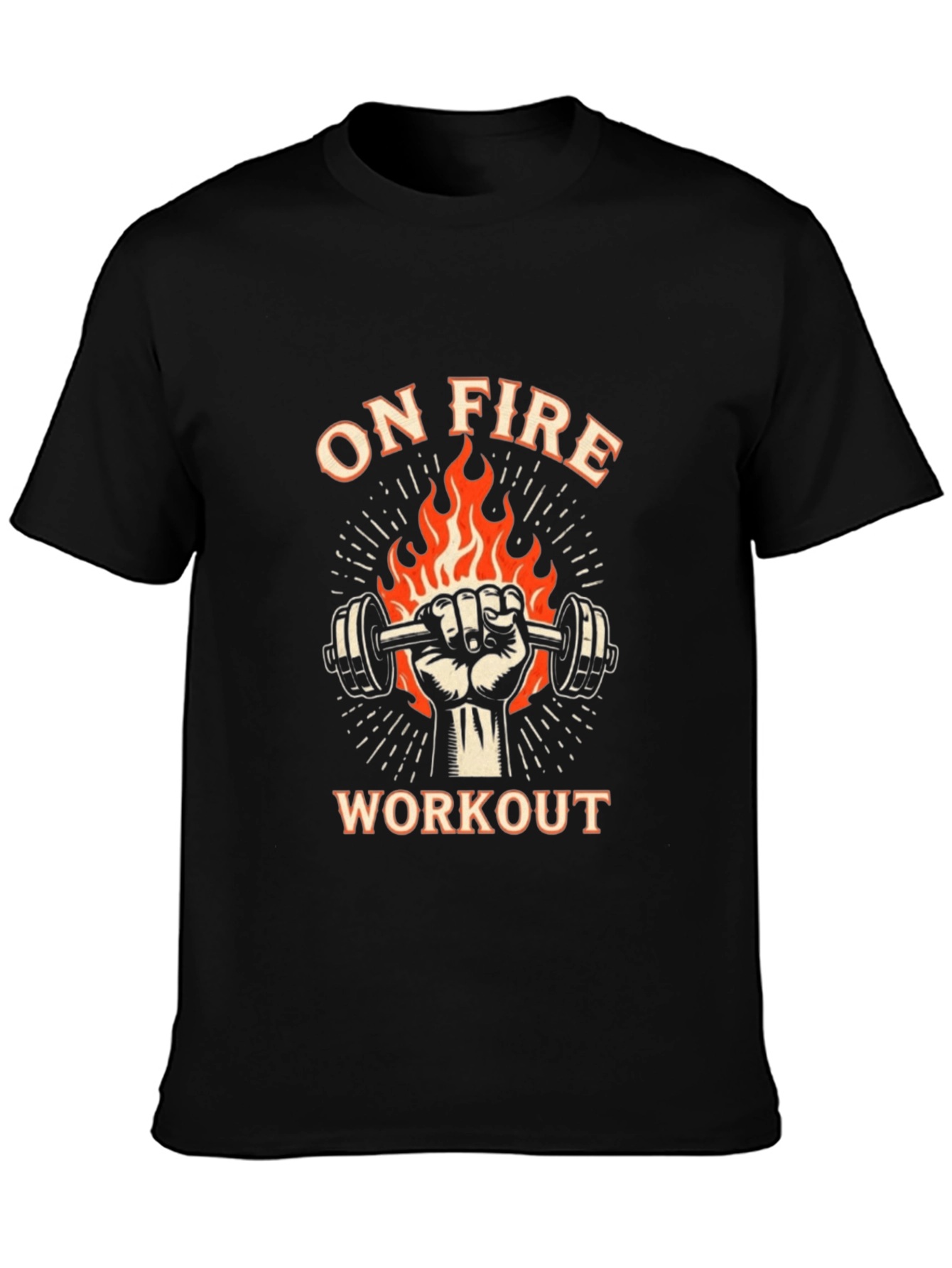 On Fire Workout Black Graphic Tee