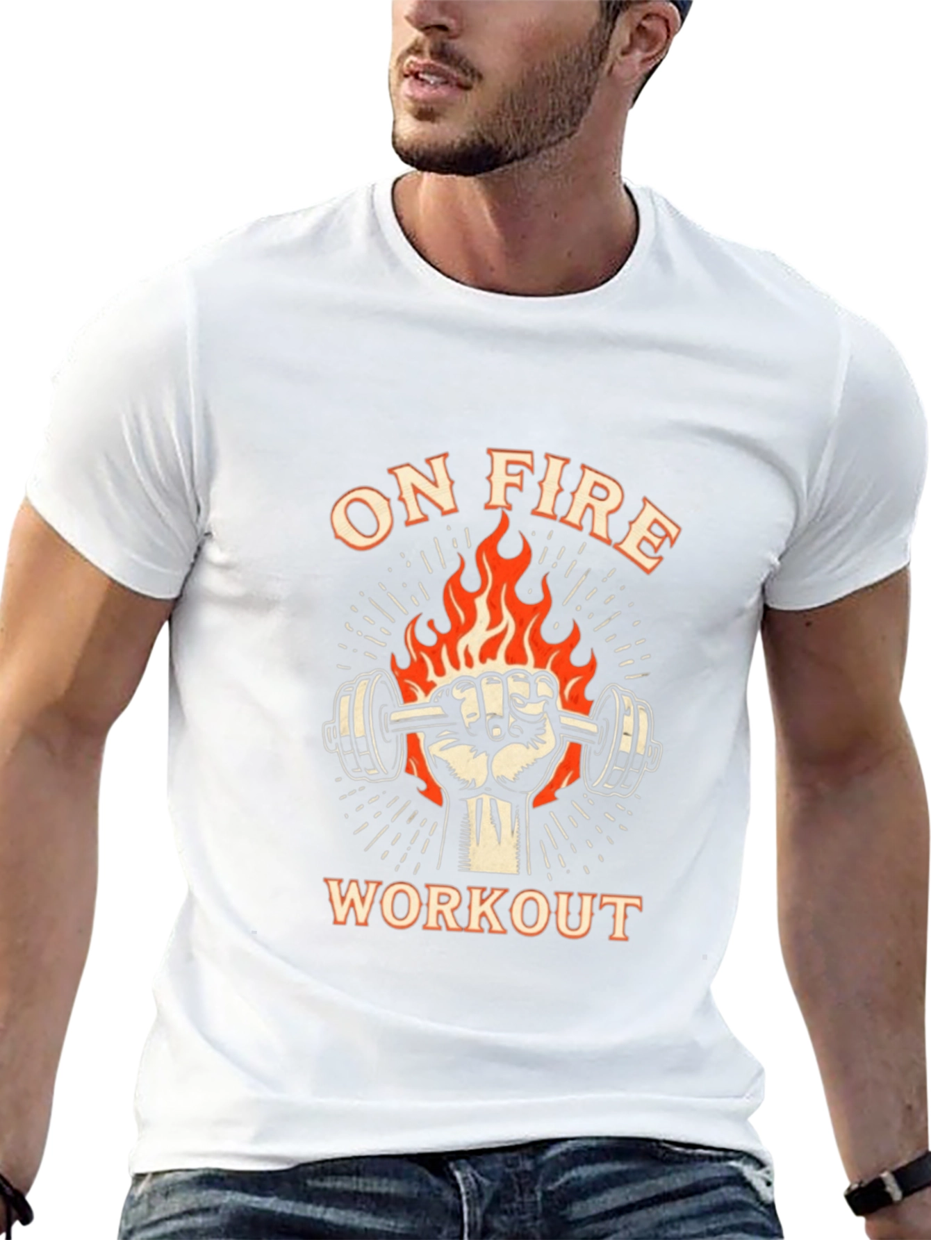On Fire Workout Black Graphic Tee